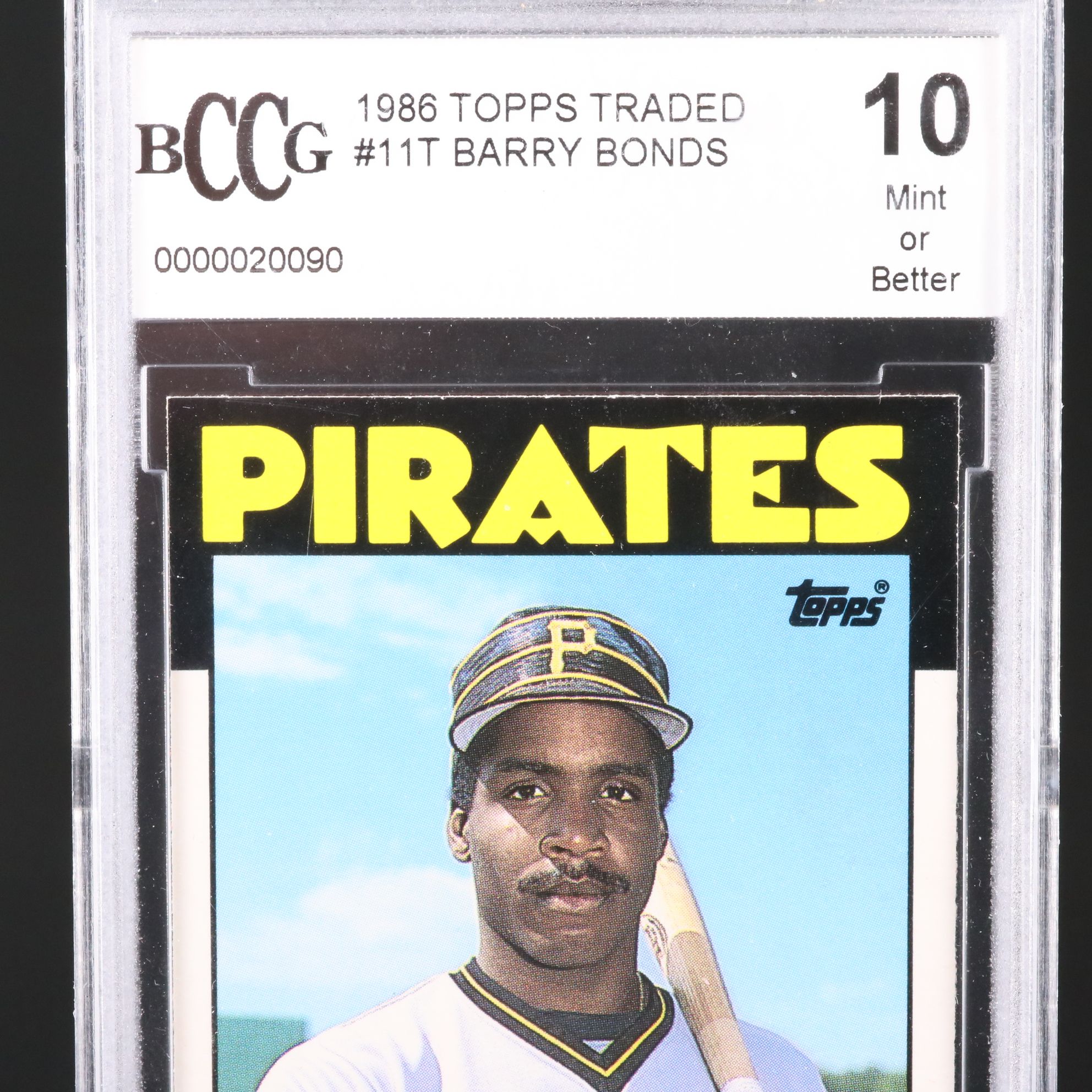 1986 Topps Traded Barry Bonds Pittsburgh Pirates Rookie Card Graded BCCG 10