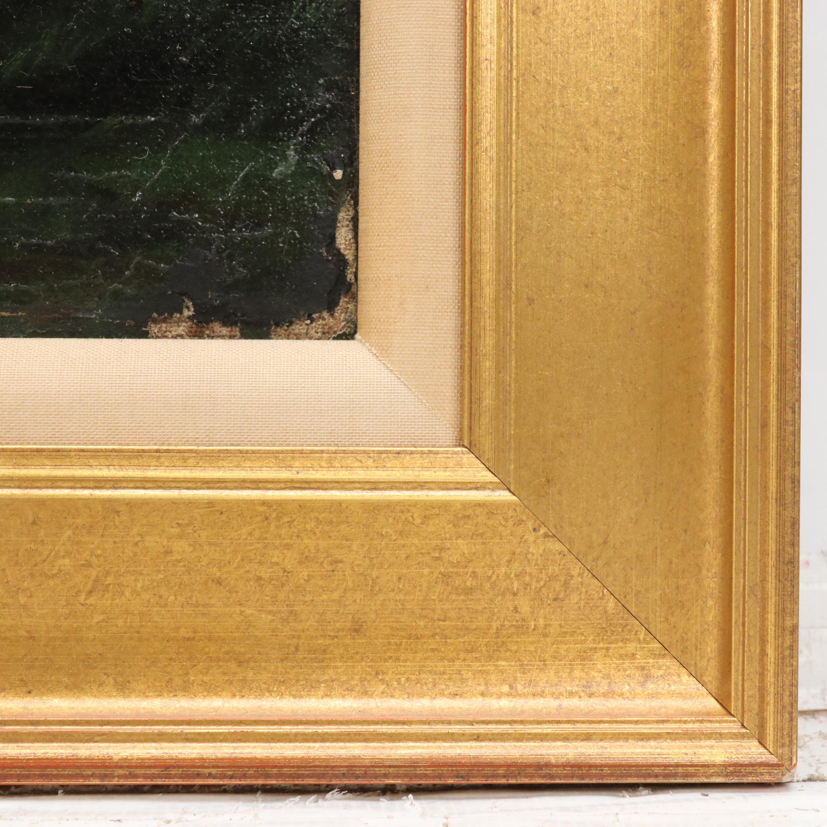 Anna Ford Wooded Landscape Oil Painting of Native American Camp, 1892