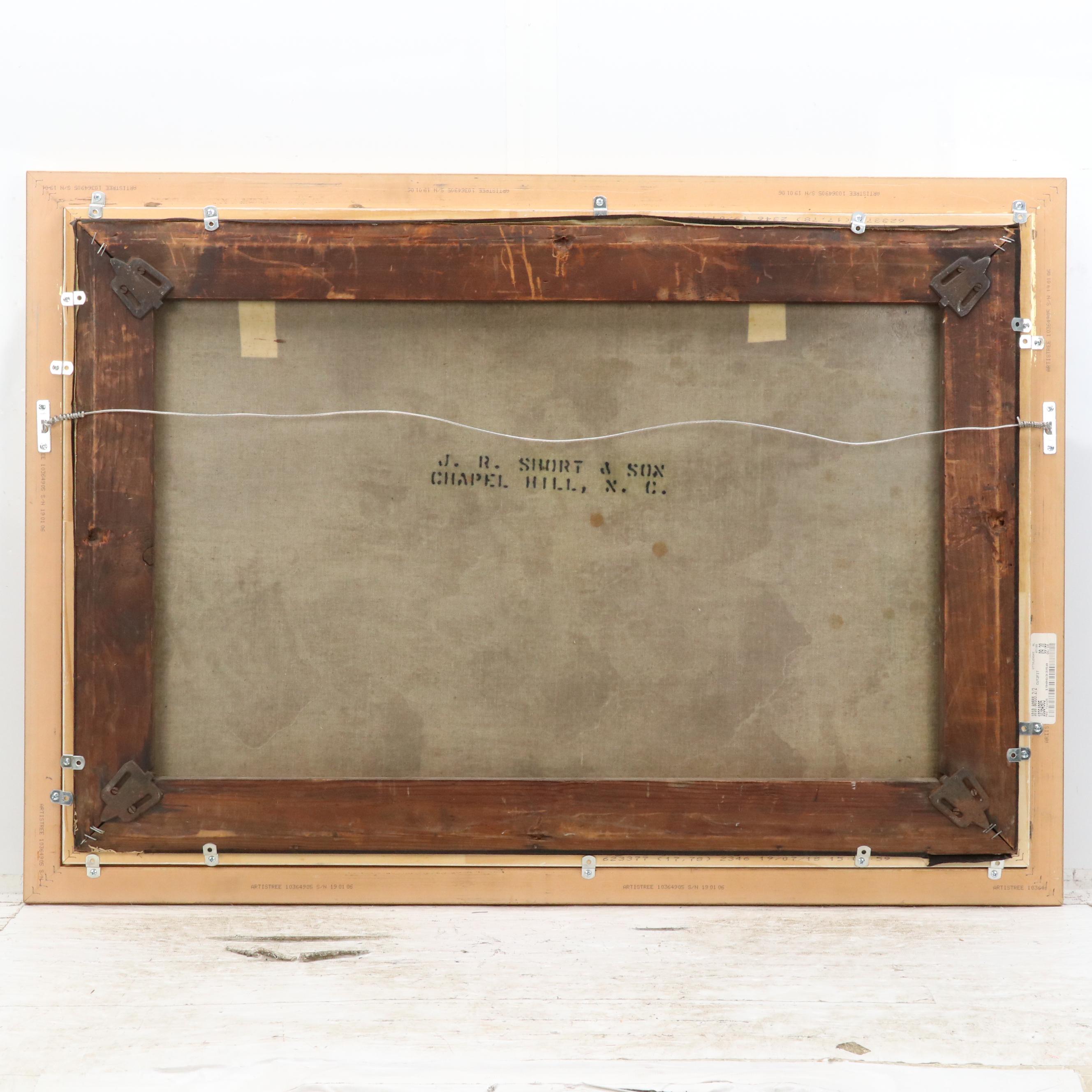 Anna Ford Wooded Landscape Oil Painting of Native American Camp, 1892