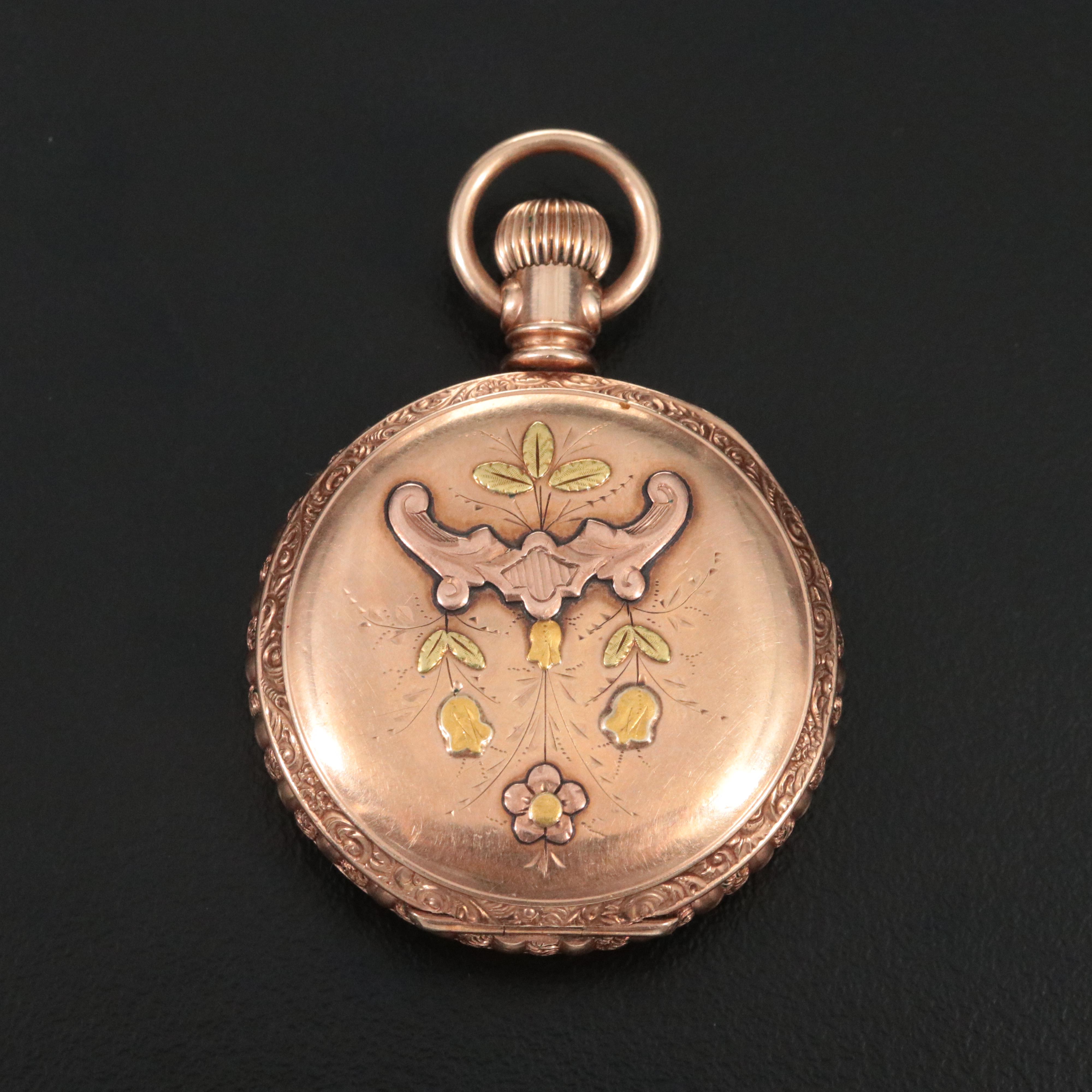 Antique St. Imier Gold-Filled Ornate Case Pocket Watch