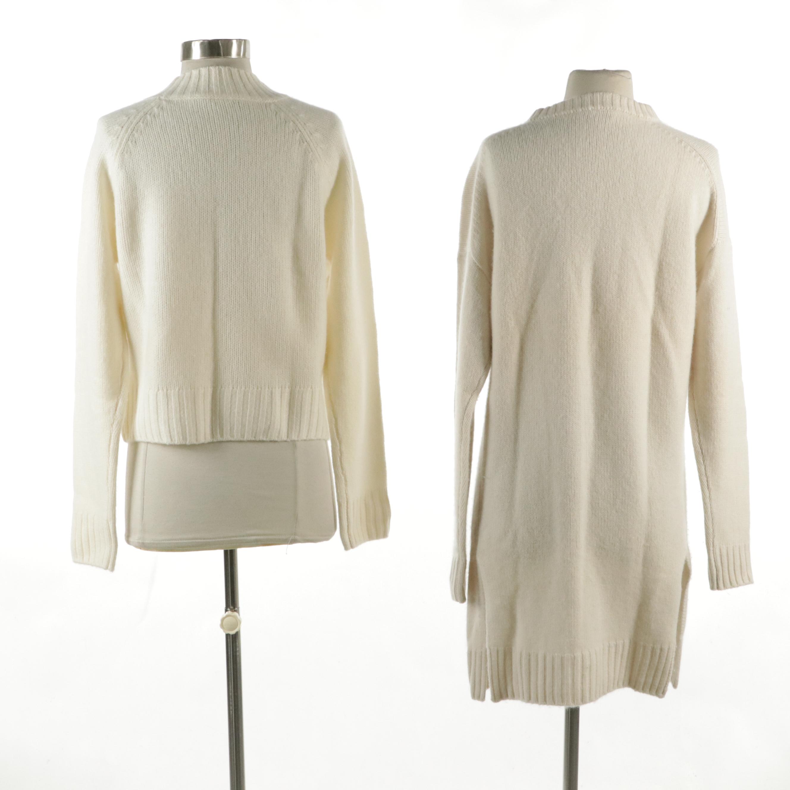 Vince. Cropped Cashmere Sweater and Joseph Cashmere Sweater Dress