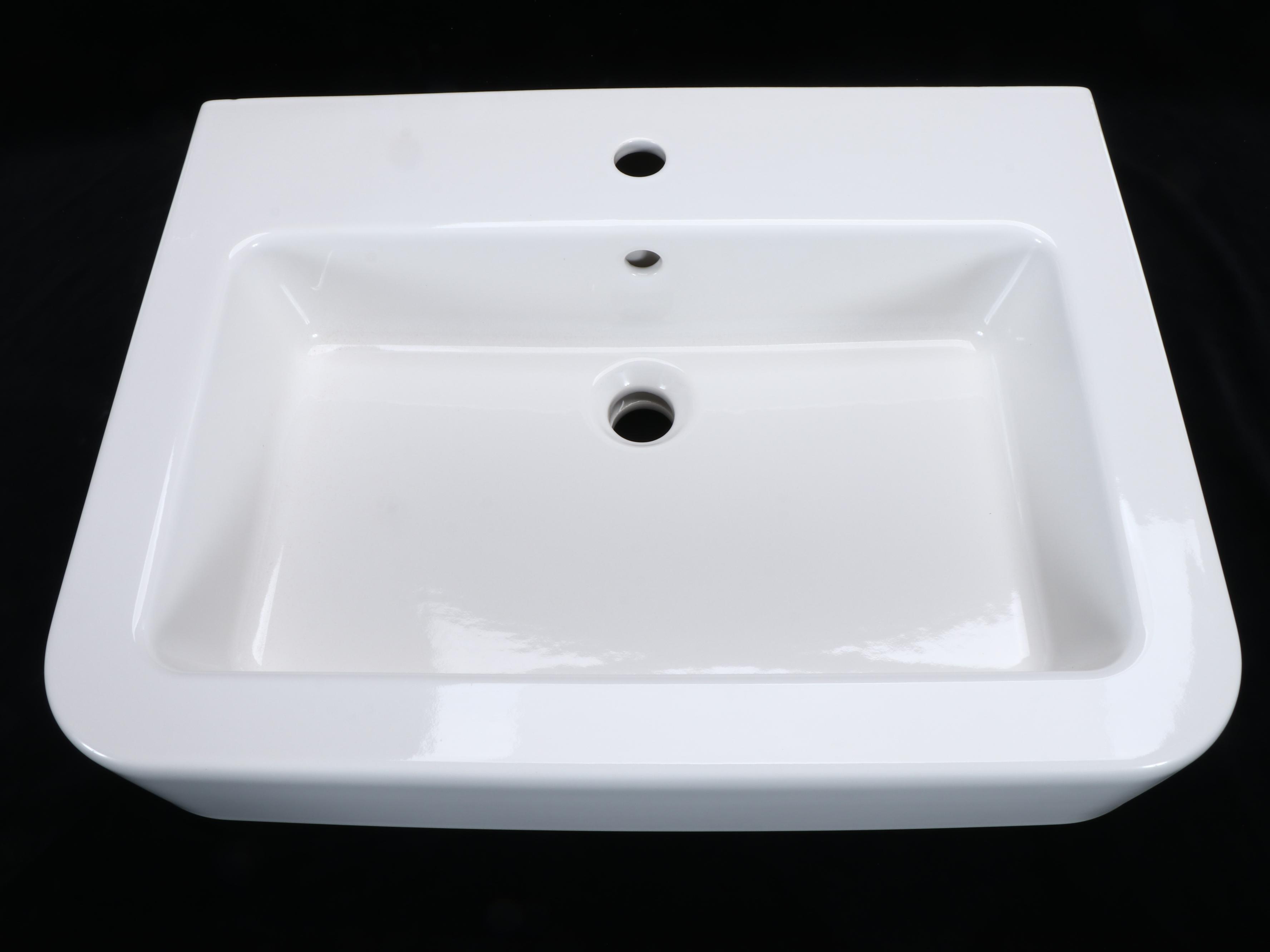 White Porcelain Wall-Mount Bathroom Sink