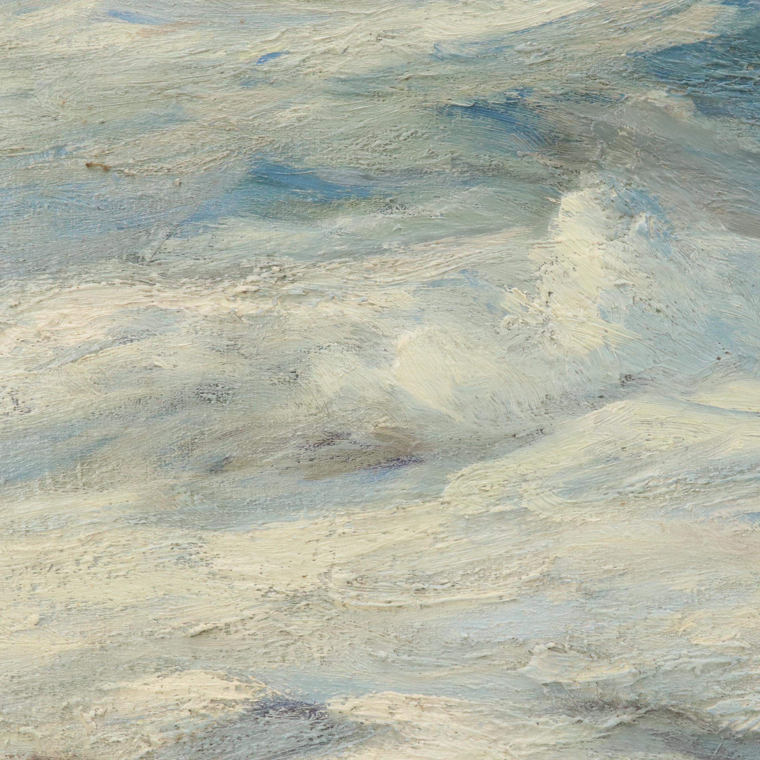 Howard Smith Seascape Oil Painting of Rocky Coastline, Late 19th Century