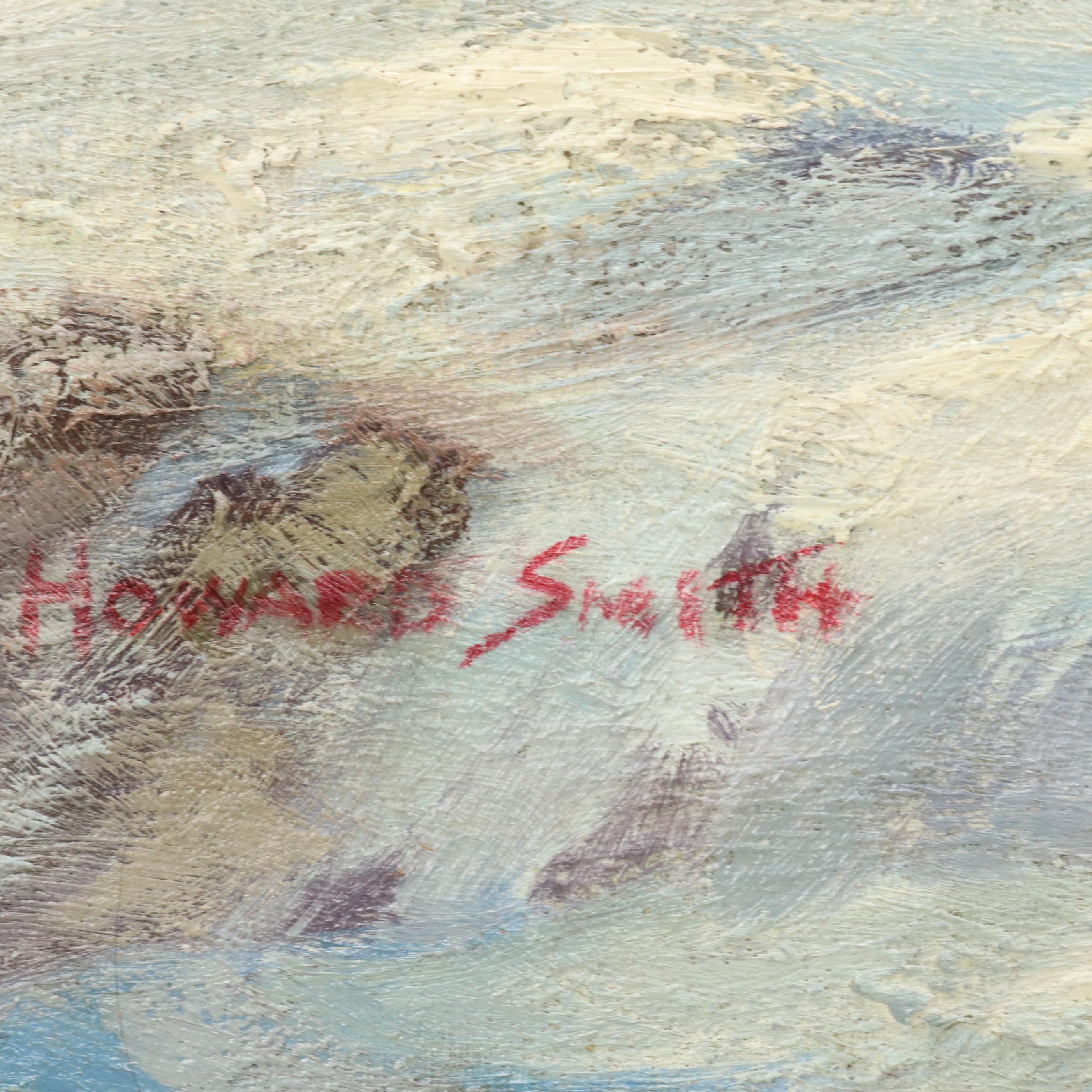 Howard Smith Seascape Oil Painting of Rocky Coastline, Late 19th Century