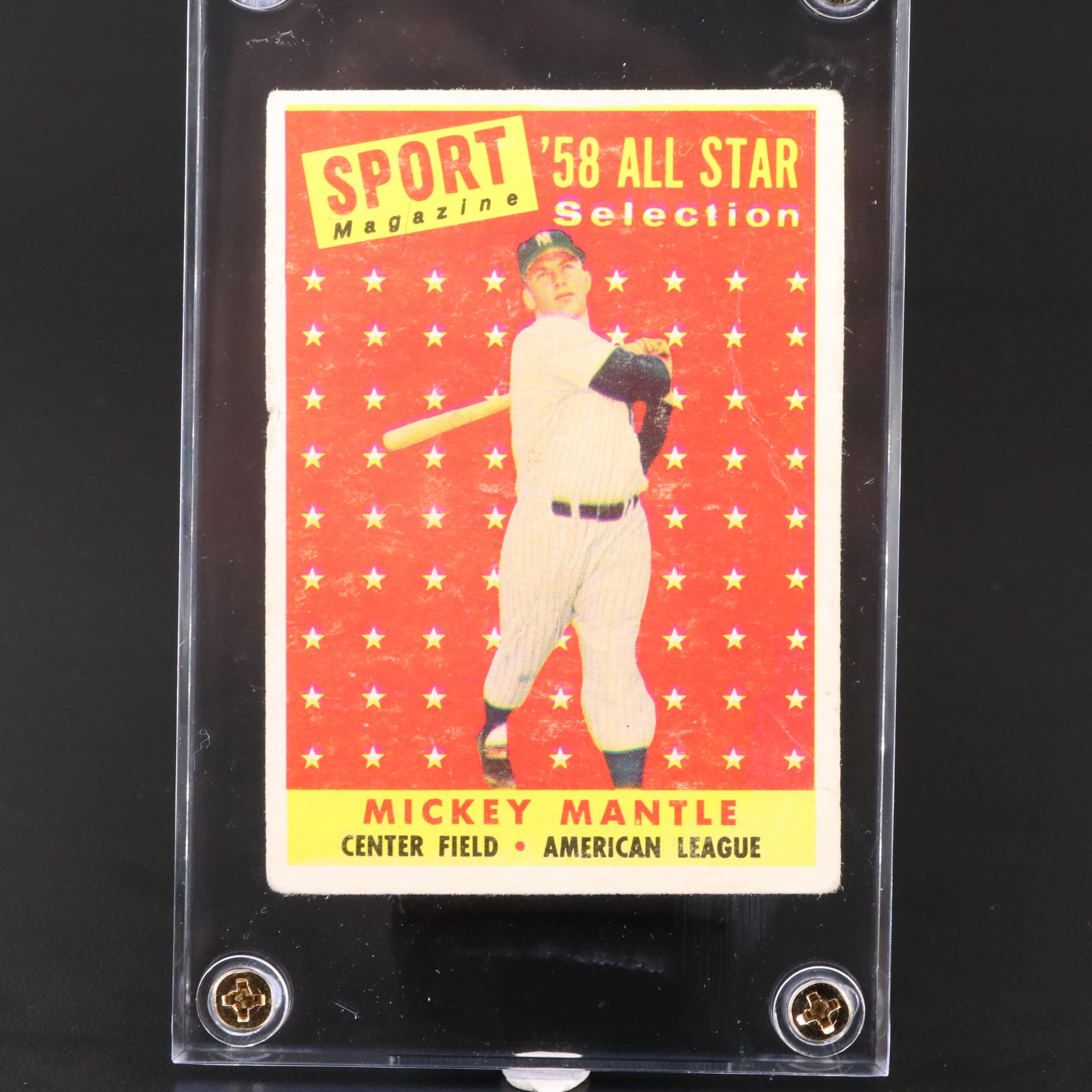 1958 Topps Mickey Mantle New York Yankees All-Star Baseball Card