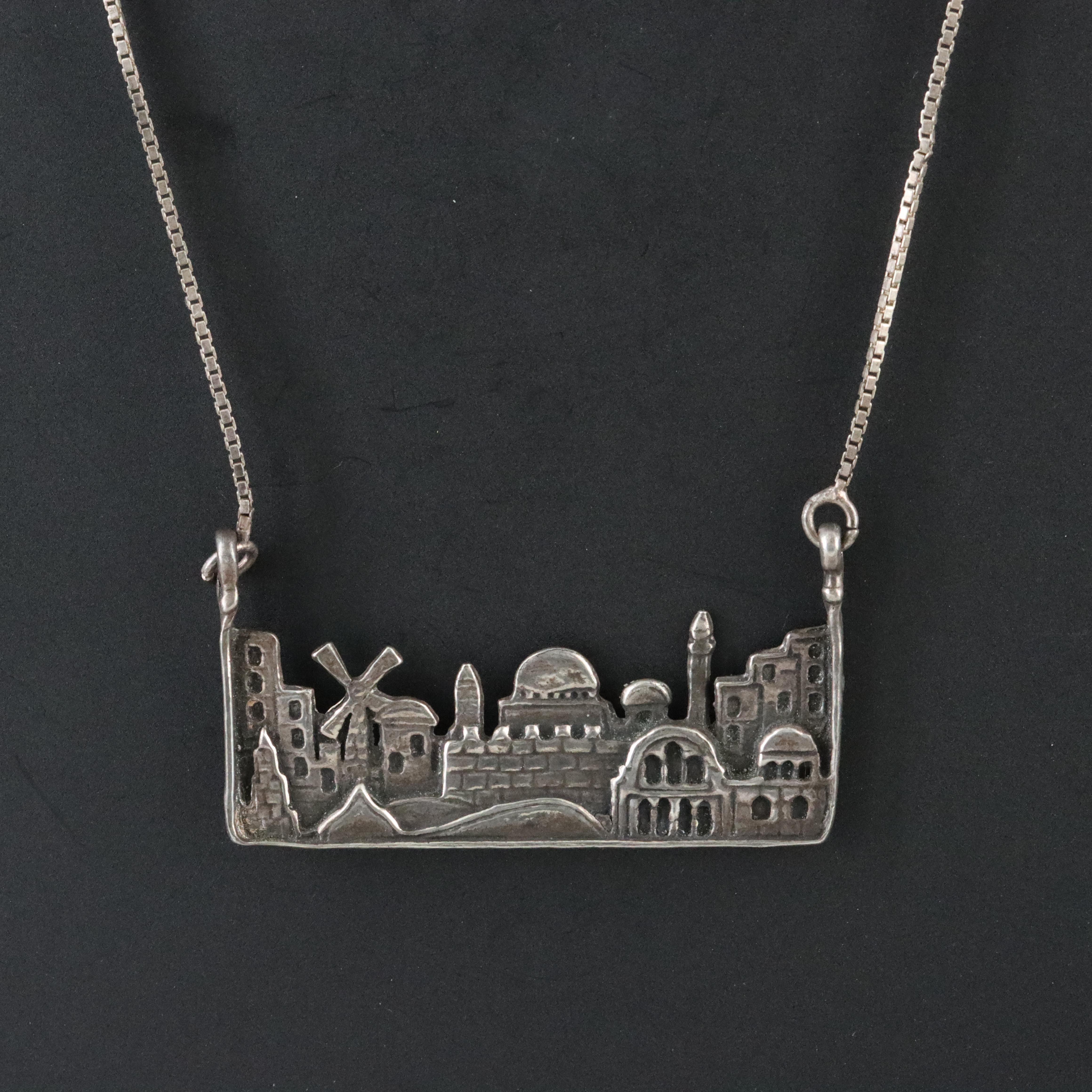 Sterling Cityscape Necklace