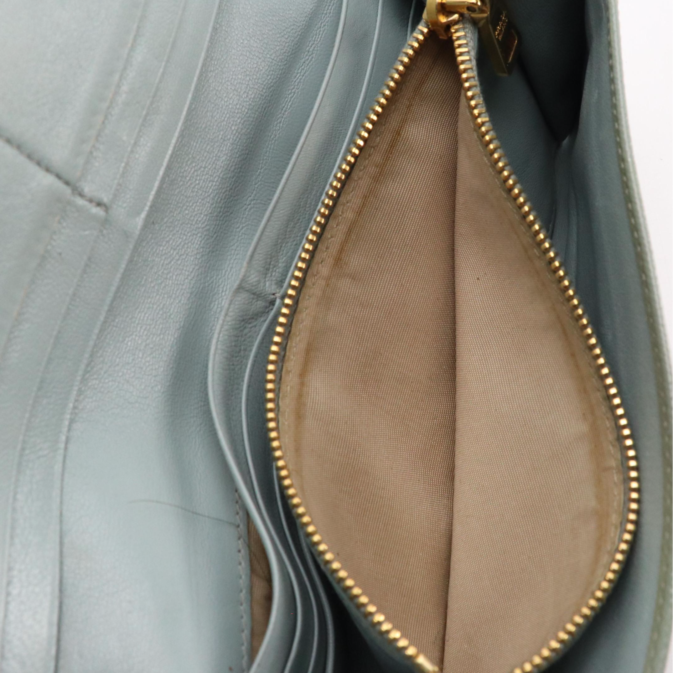 Prada Saffiano Patent Leather Wallet with Chain