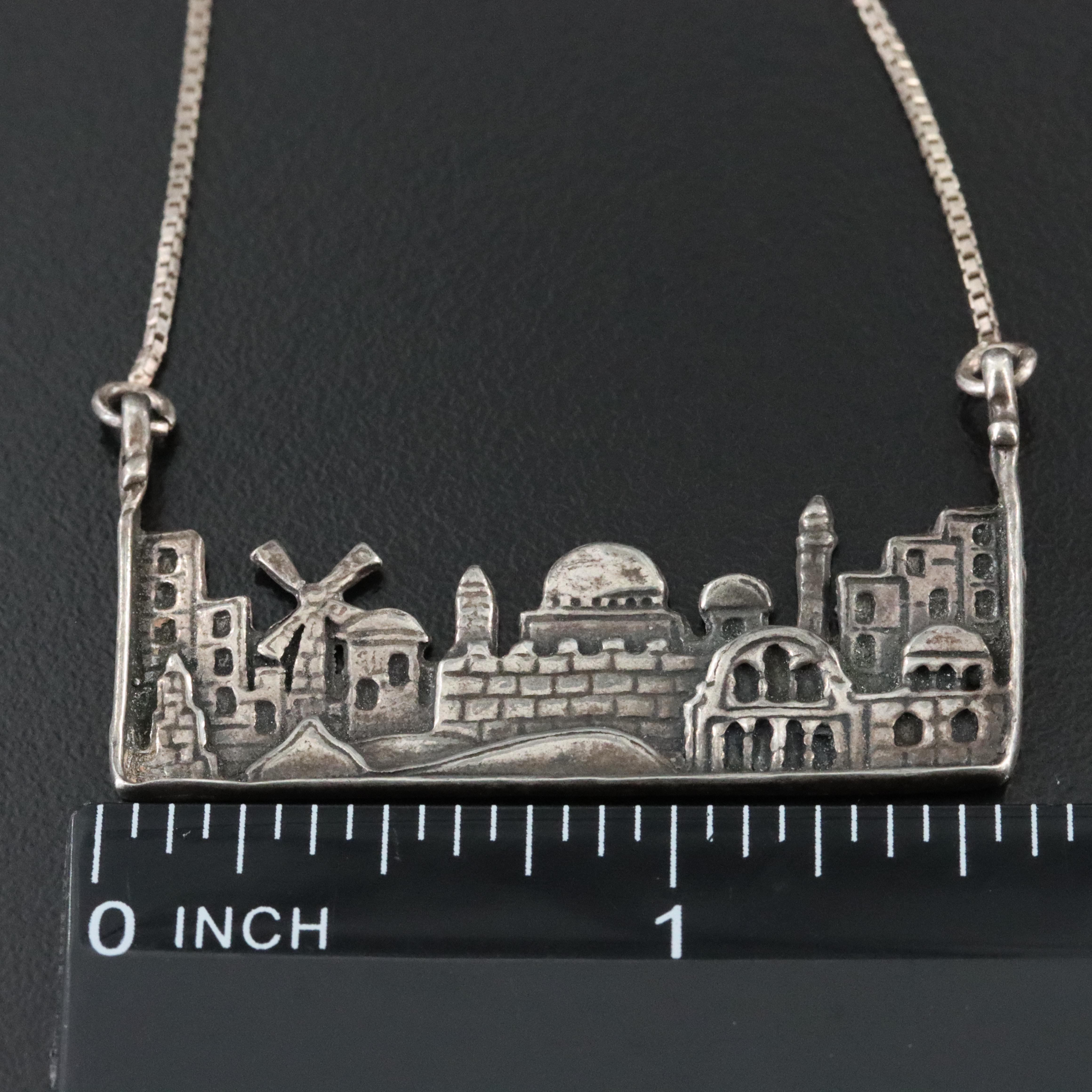 Sterling Cityscape Necklace