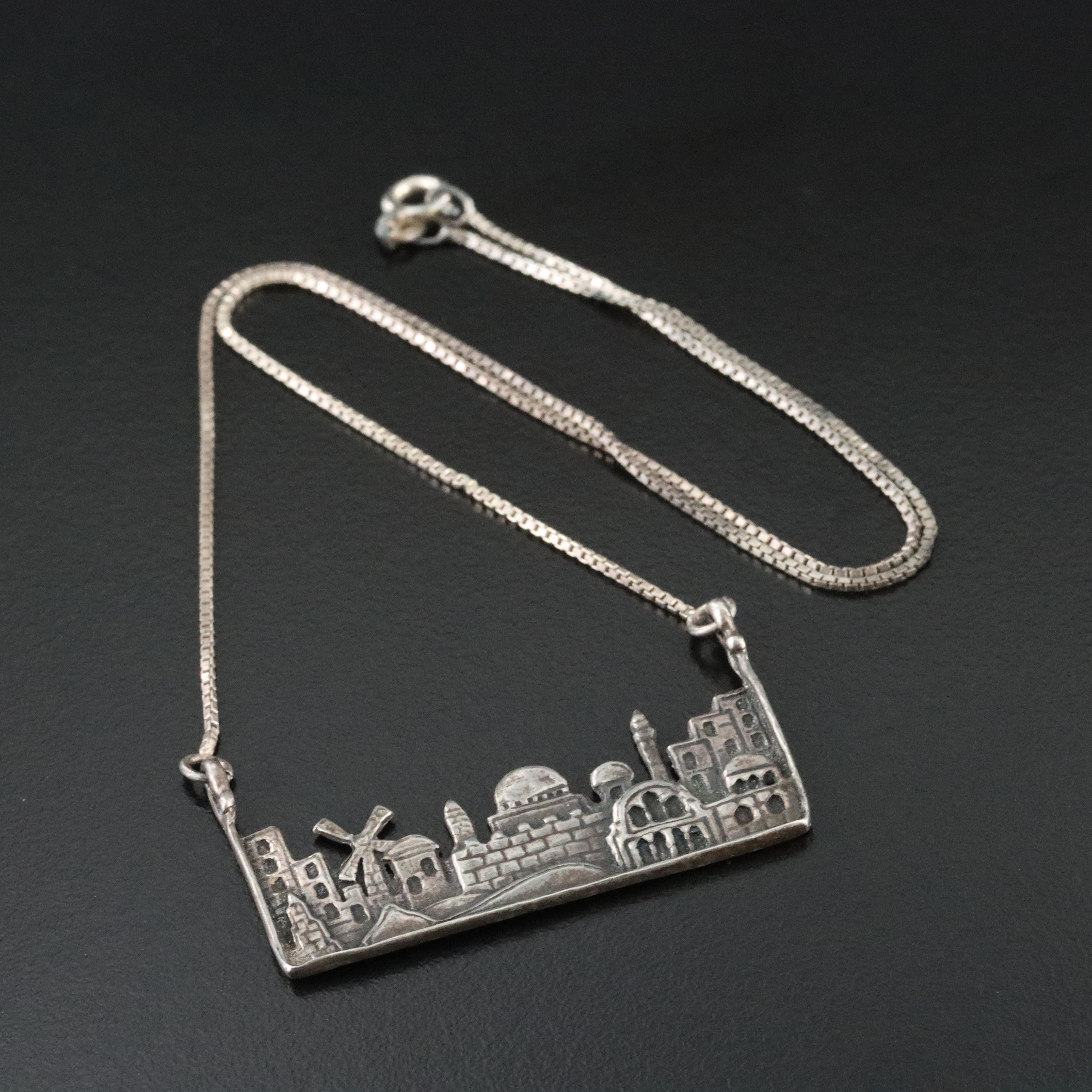 Sterling Cityscape Necklace
