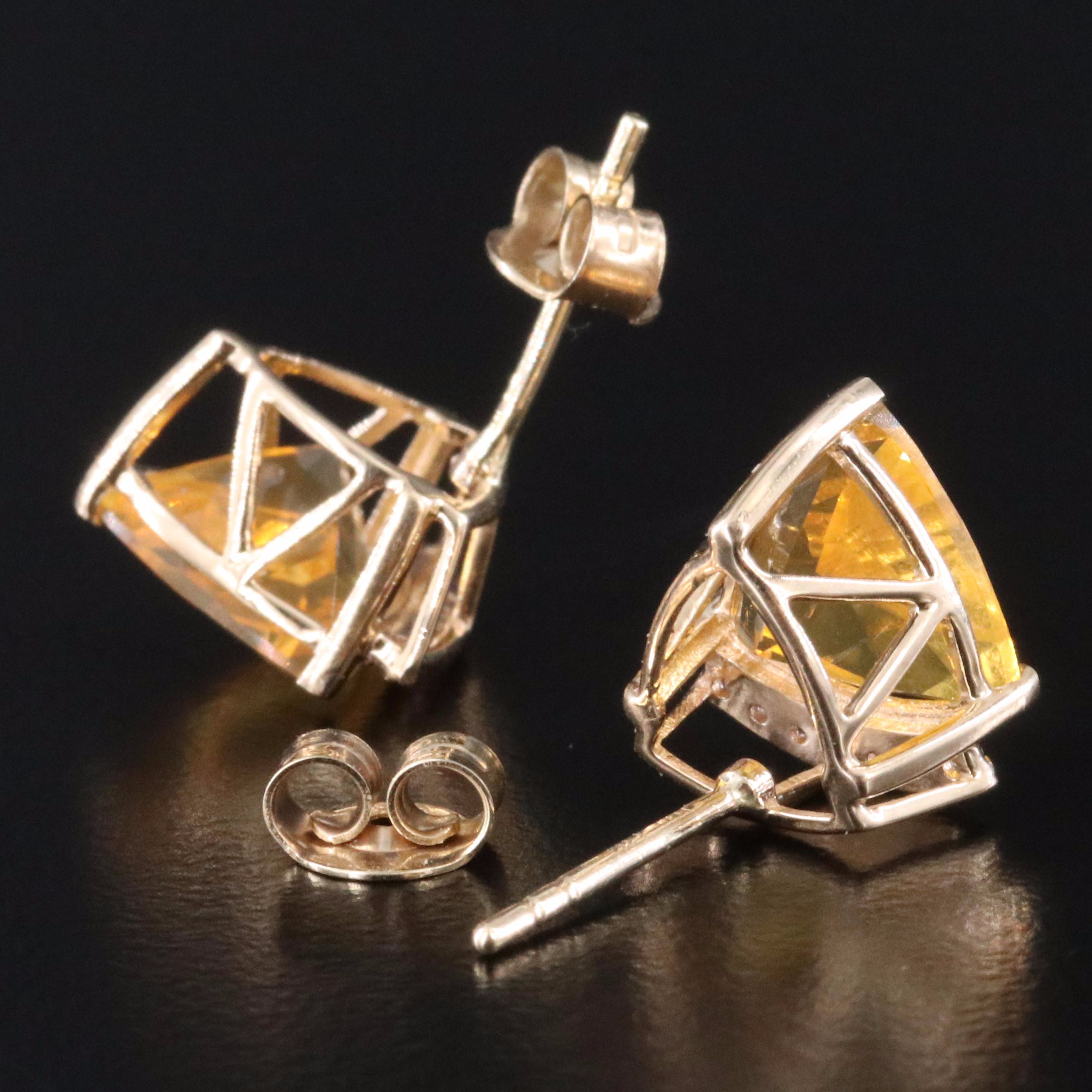 14K Opal and White Sapphire Earrings