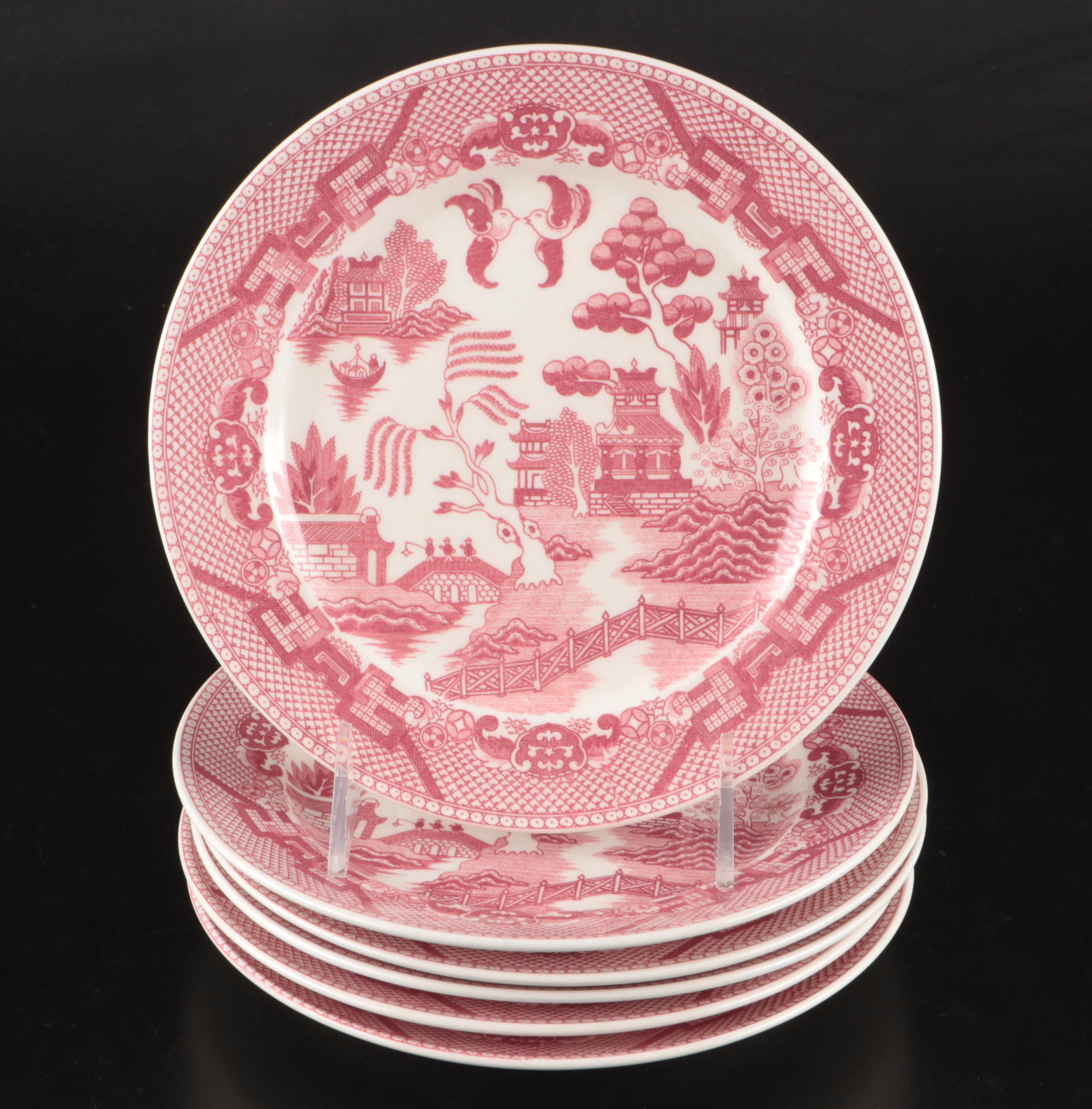Wedgwood "Romantic England" Pink Ceramic Queens Ware and Japanese Pink Willow