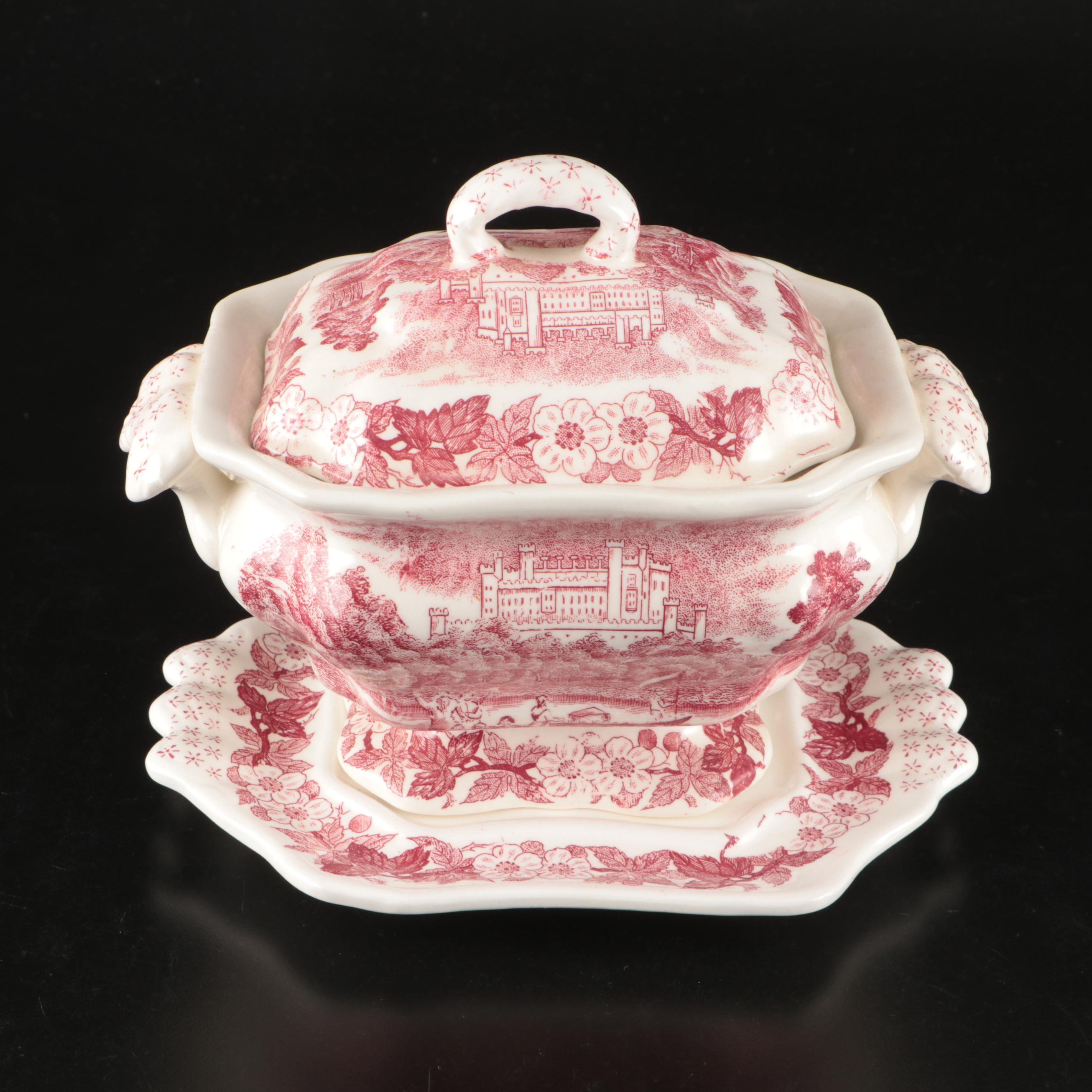 Wedgwood "Romantic England" Pink Ceramic Queens Ware and Japanese Pink Willow