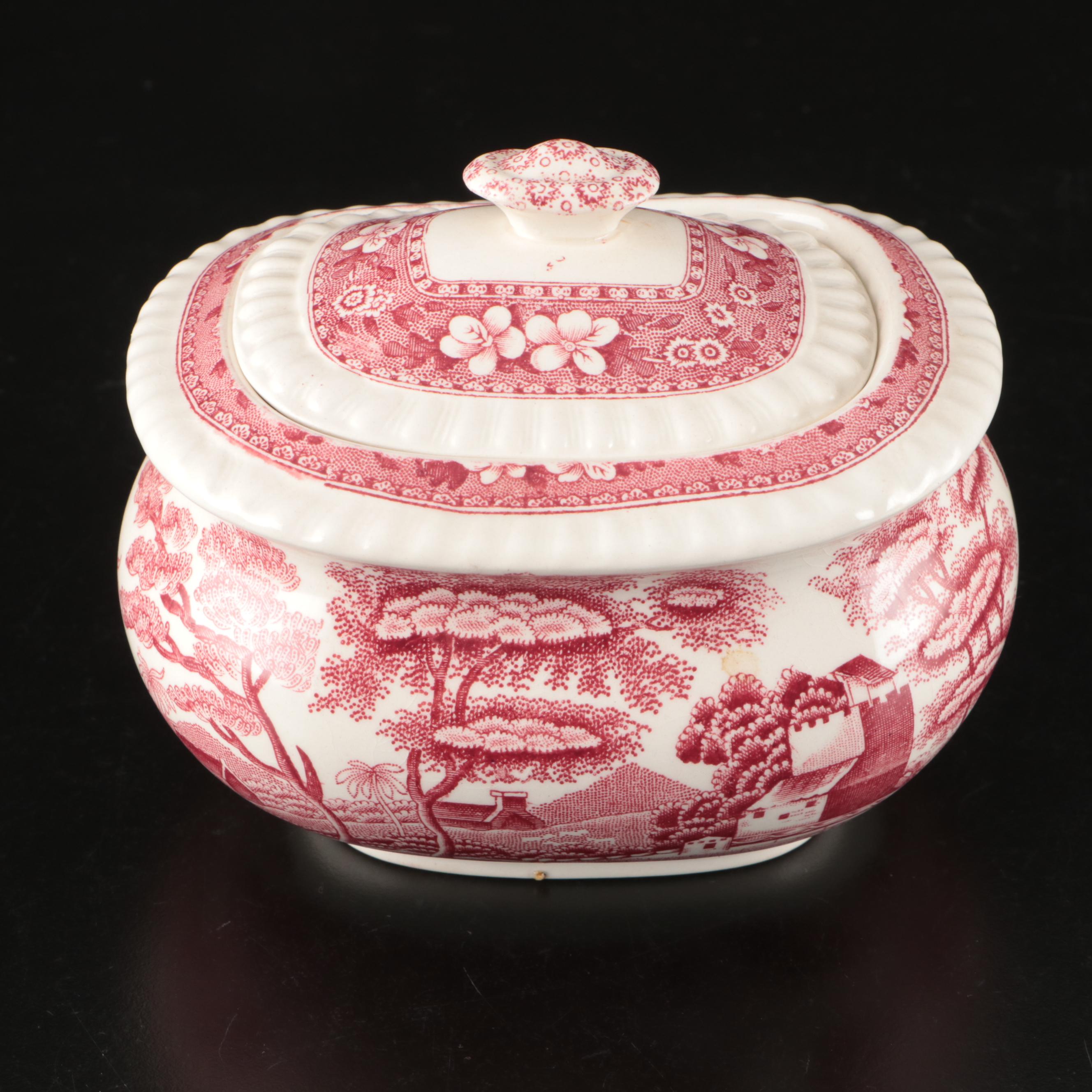 Wedgwood "Romantic England" Pink Ceramic Queens Ware and Japanese Pink Willow