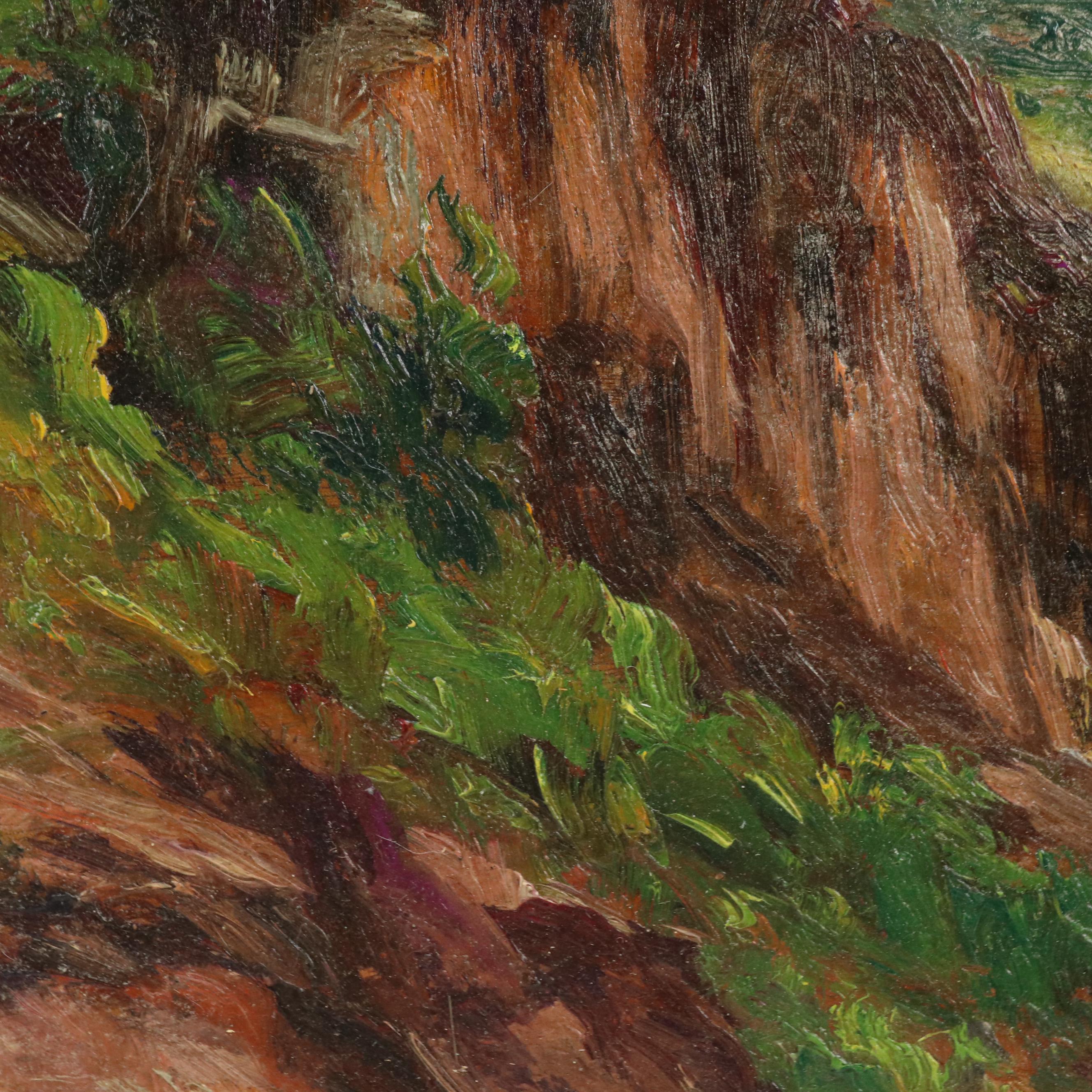 Marie Martelli-Chautard Landscape Oil Painting of Lush River Valley