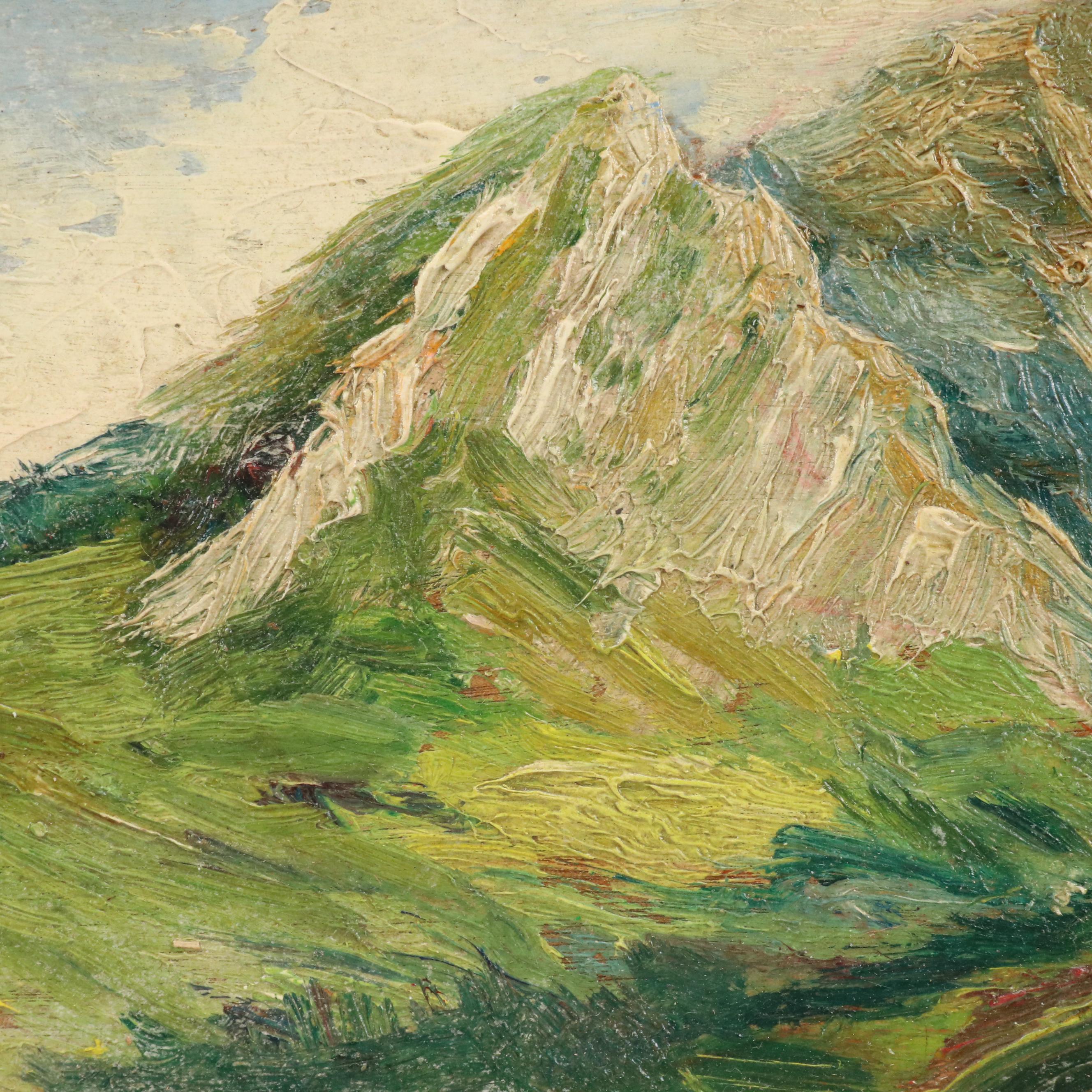 Marie Martelli-Chautard Landscape Oil Painting of Lush River Valley