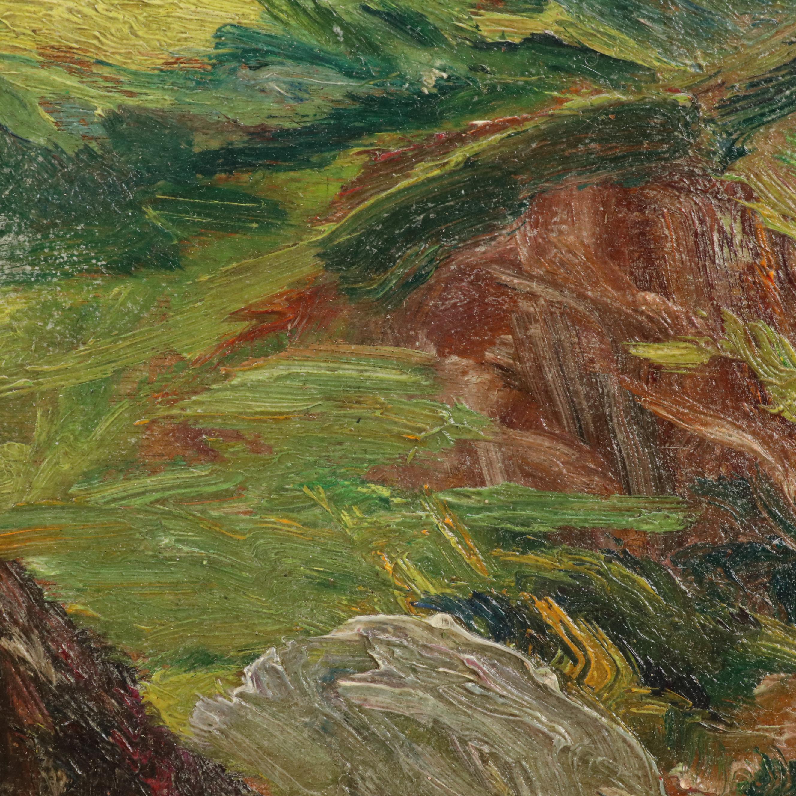 Marie Martelli-Chautard Landscape Oil Painting of Lush River Valley