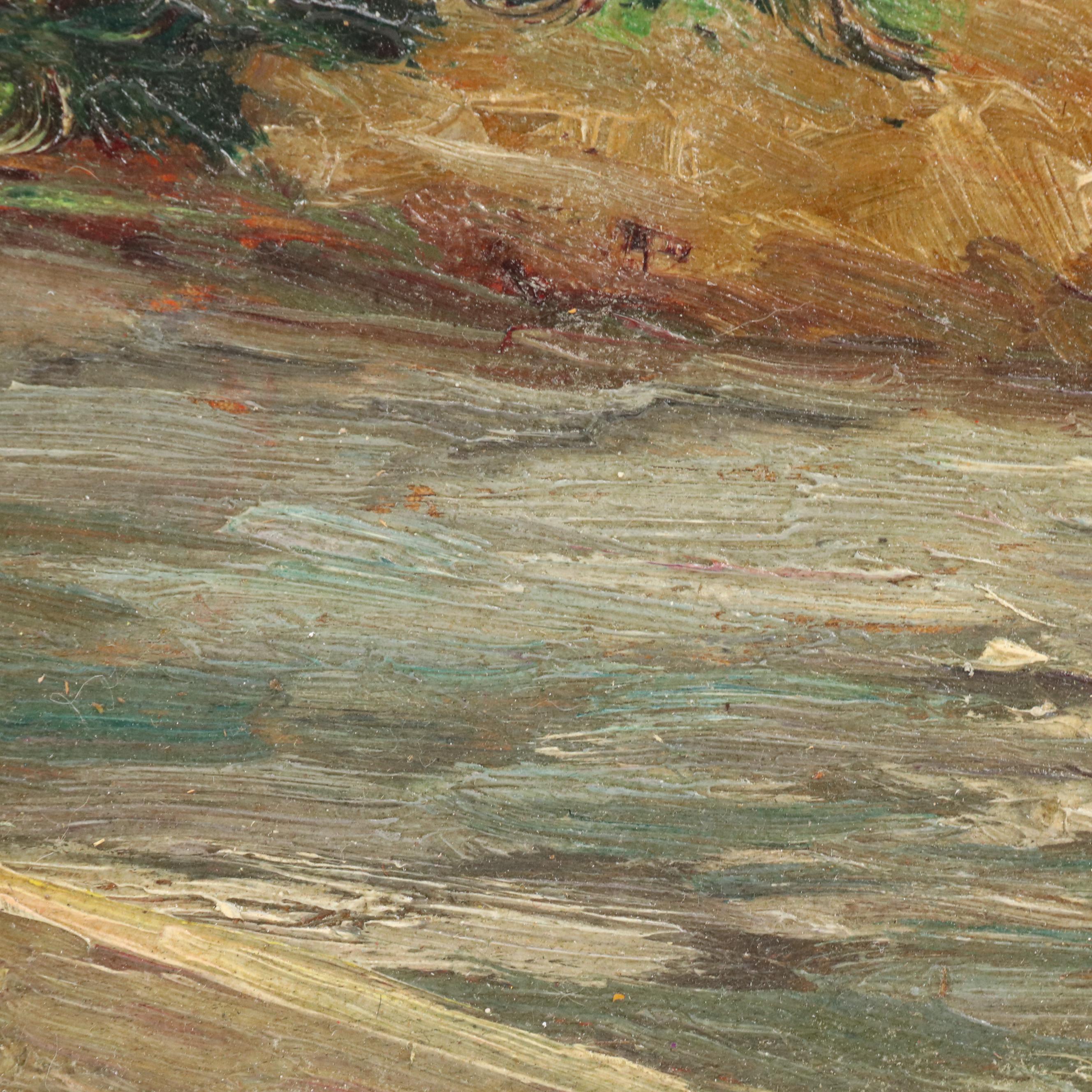 Marie Martelli-Chautard Landscape Oil Painting of Lush River Valley