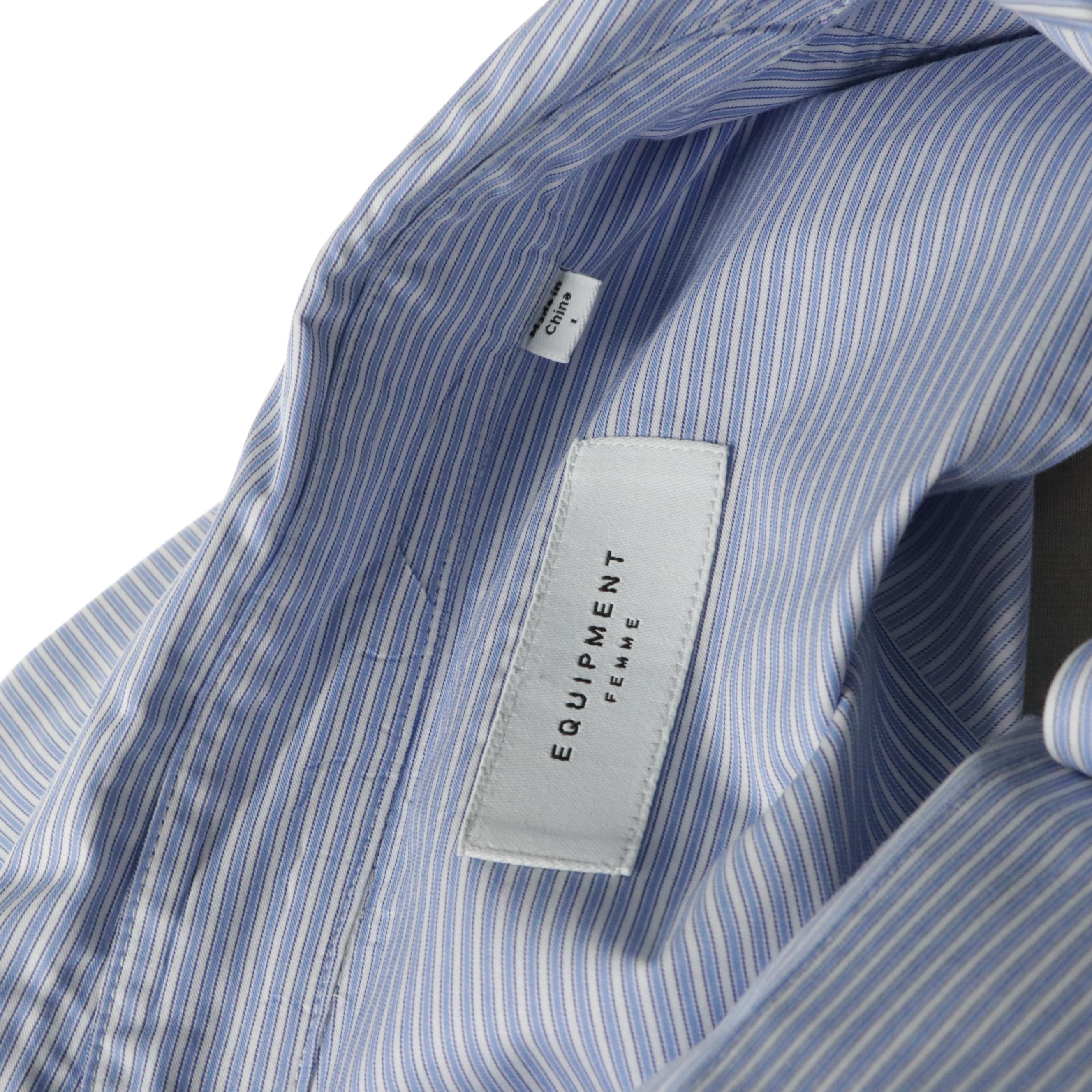 Equipment Femme Blue Striped Cotton Blouse, Lee Matthews Beige Wool Knit Sweater