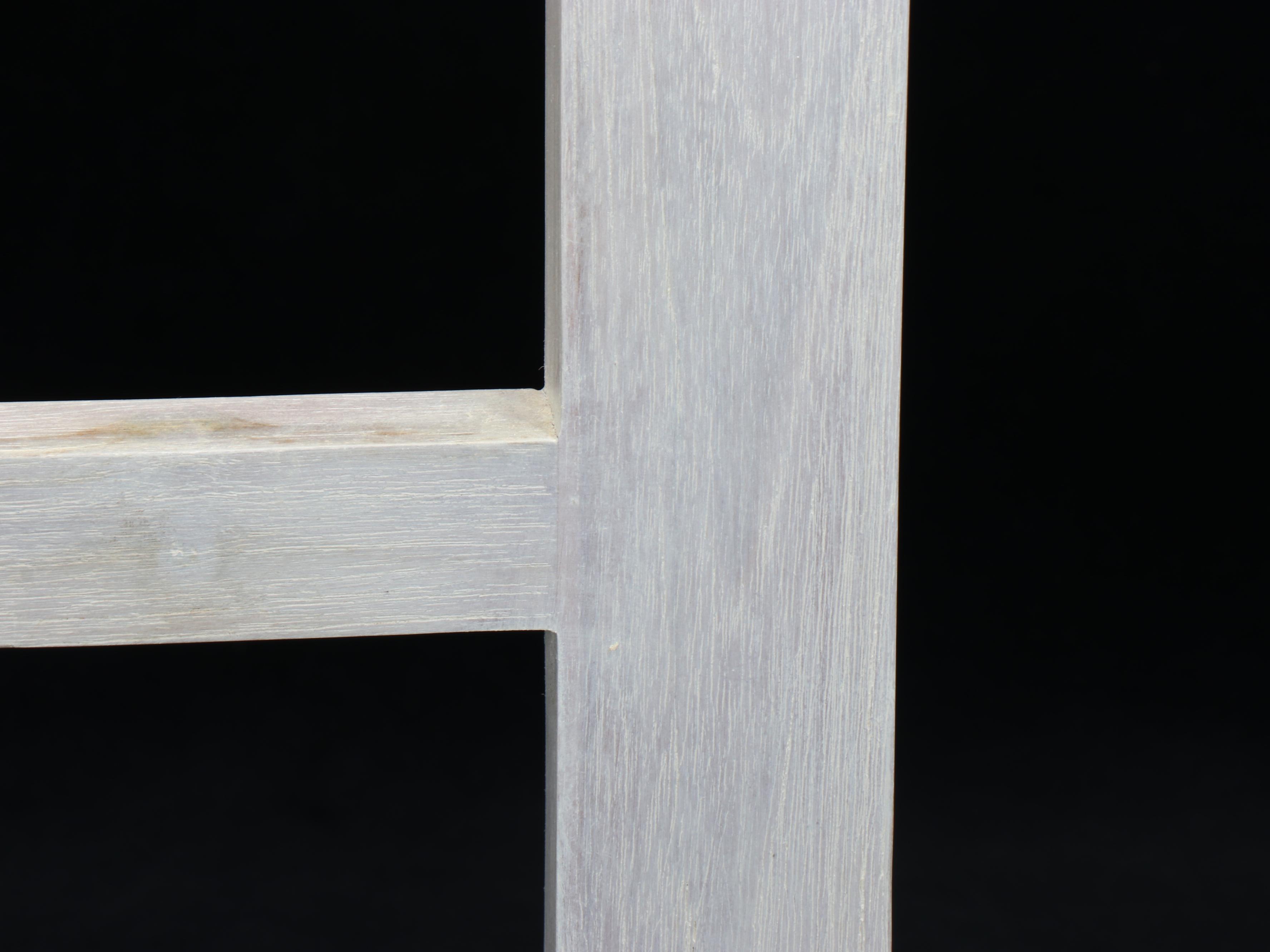 Contemporary White-Washed Teak Hanging Towel Rack