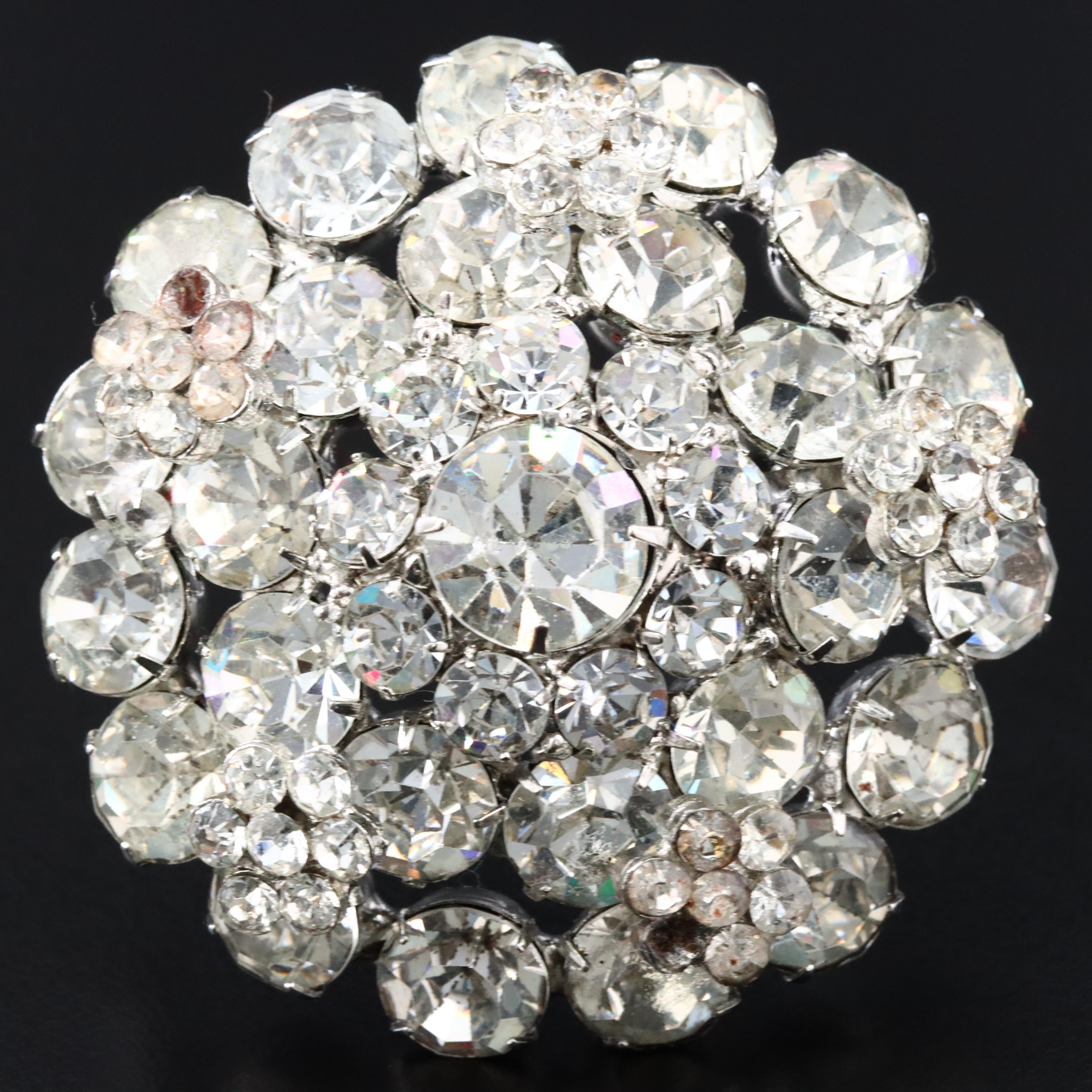 Vintage Weiss Rhinestone Brooch