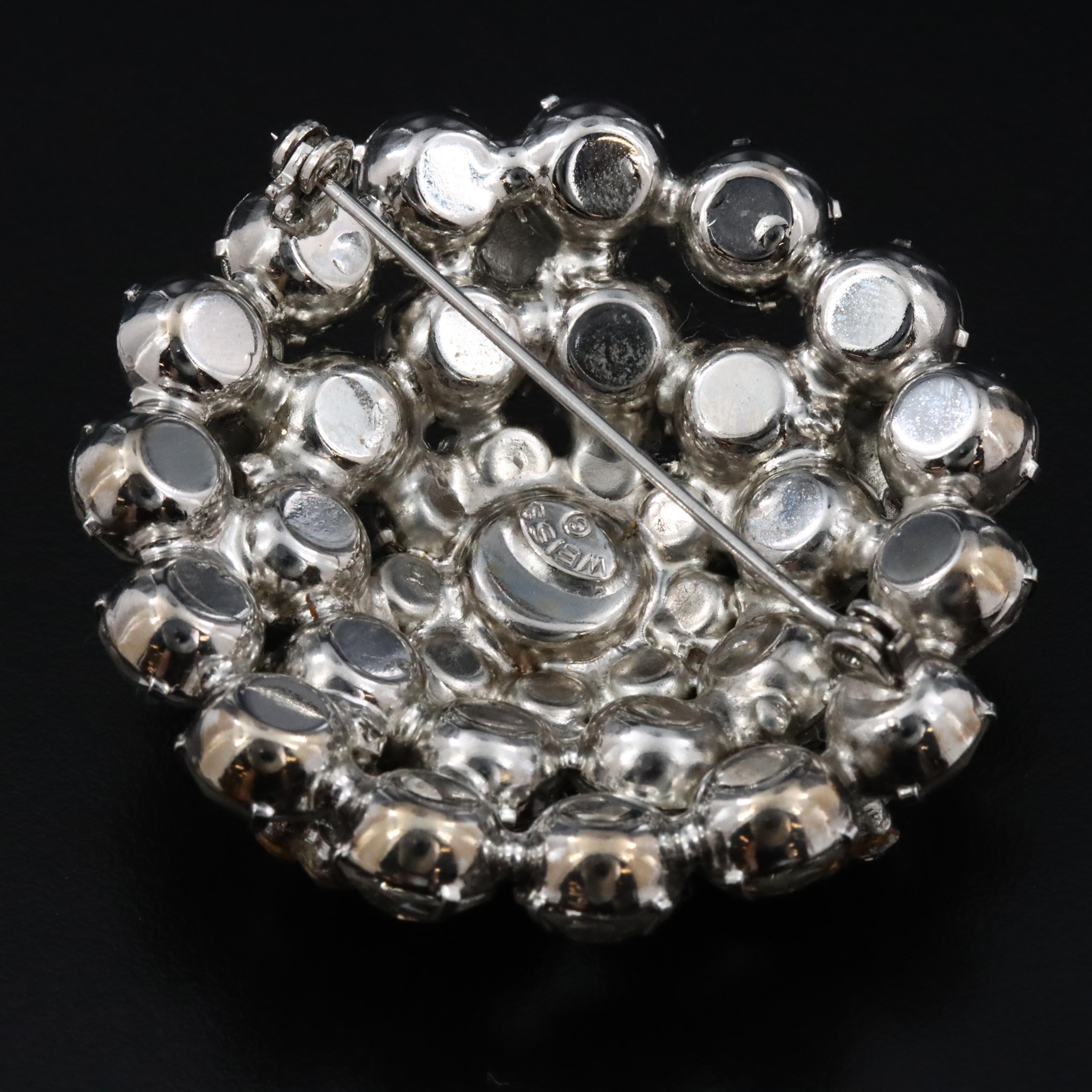 Vintage Weiss Rhinestone Brooch