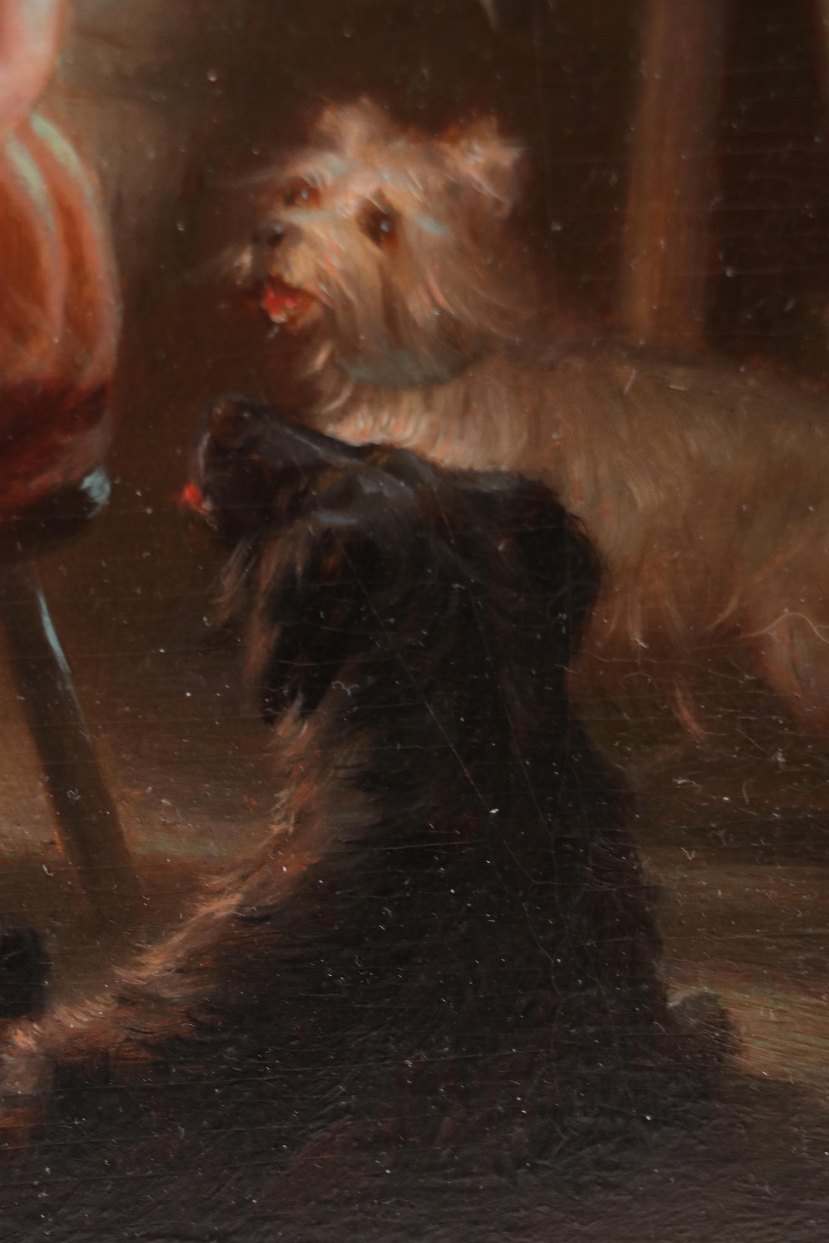 After Benjamin Franklin Reinhart Oil Painting "Kitty's Pets," 1871