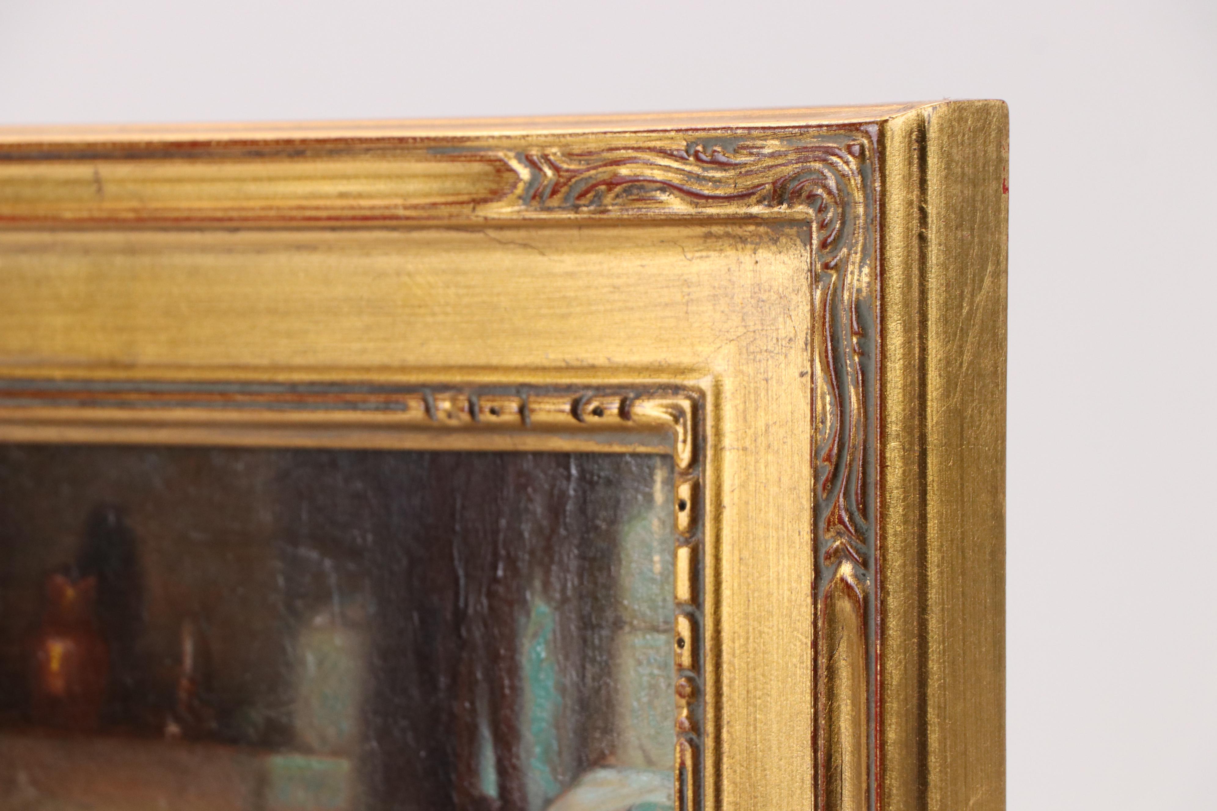 After Benjamin Franklin Reinhart Oil Painting "Kitty's Pets," 1871