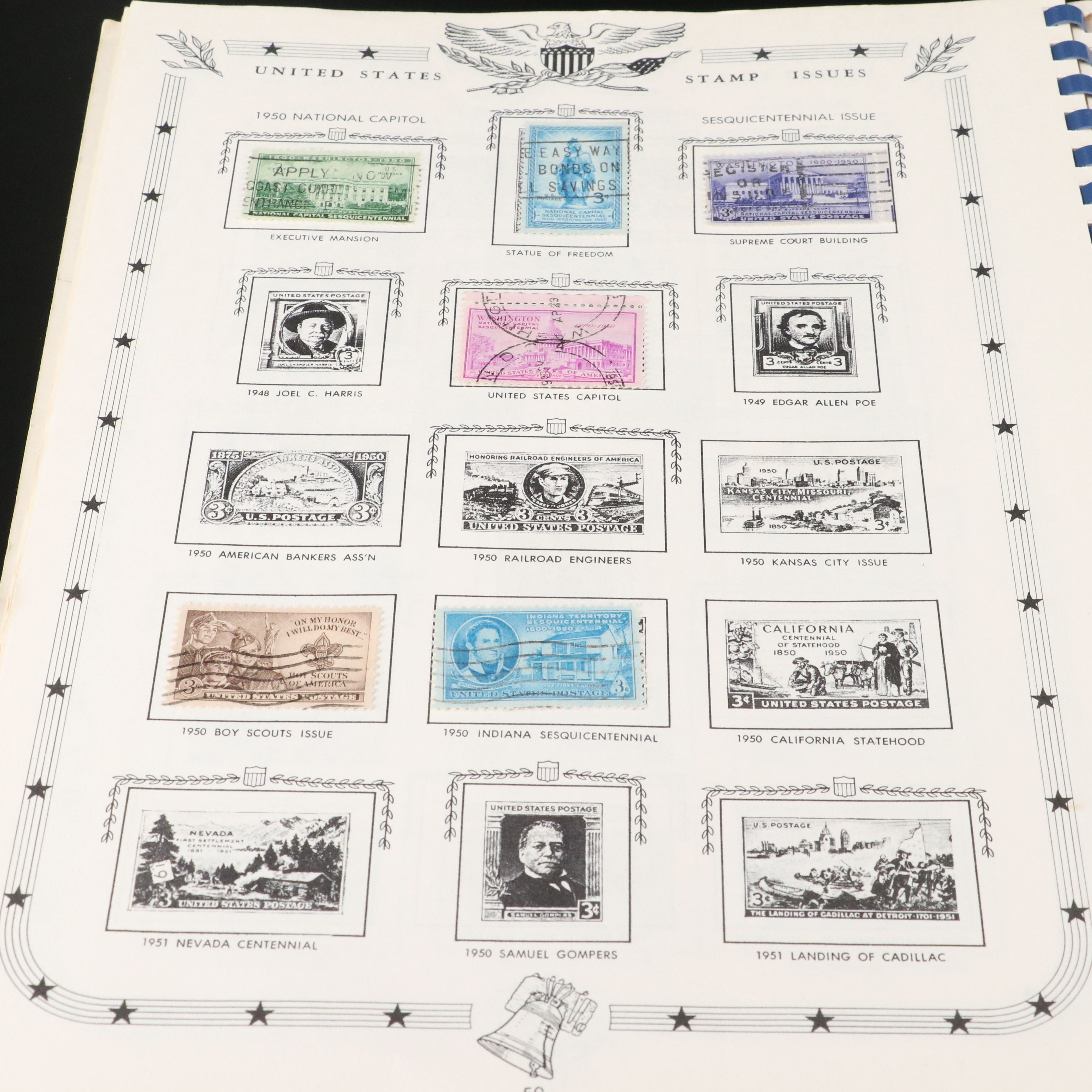 Jefferson United States stamp album and a Mint Roll of State Quarters