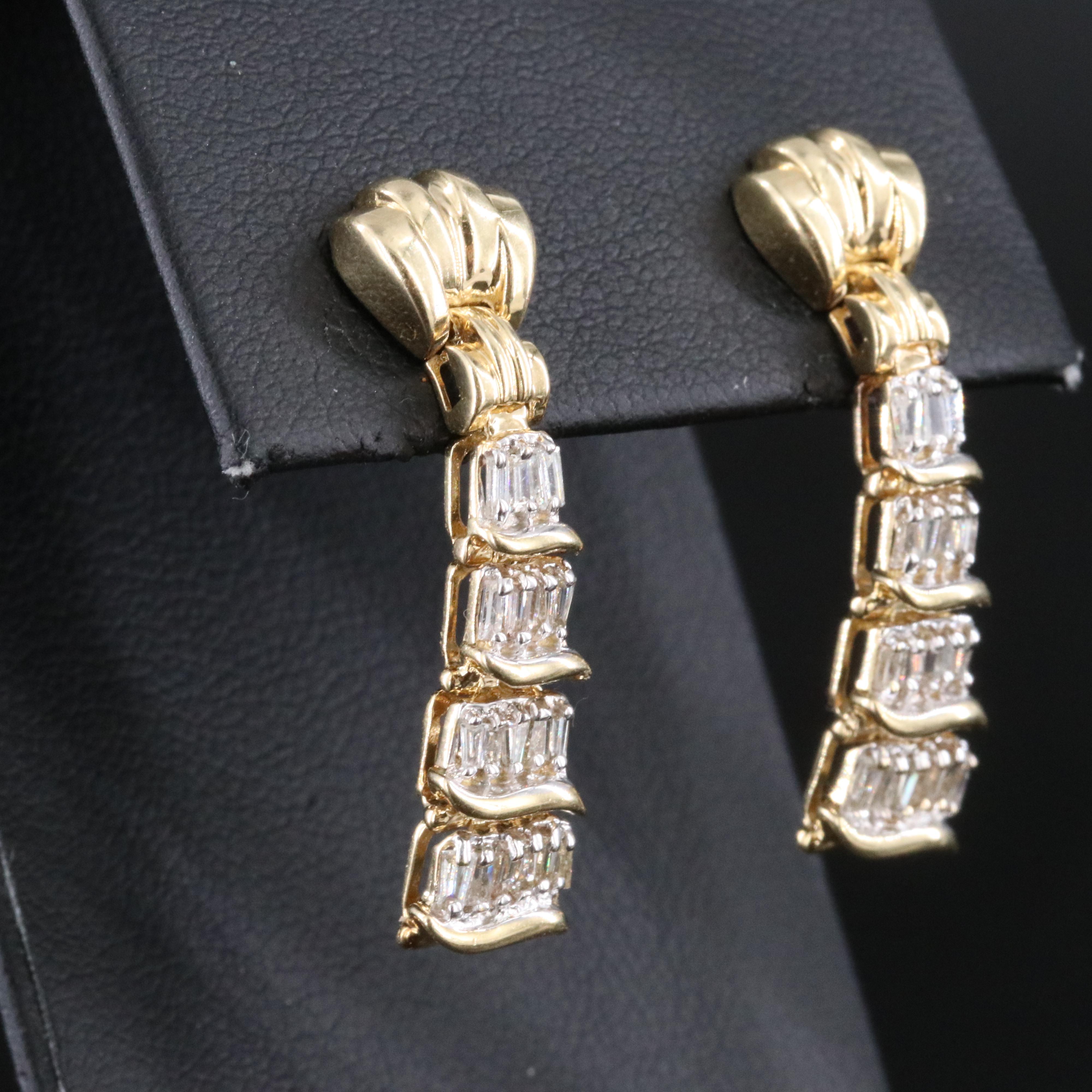 14K 0.94 CTW Diamond Drop Earrings