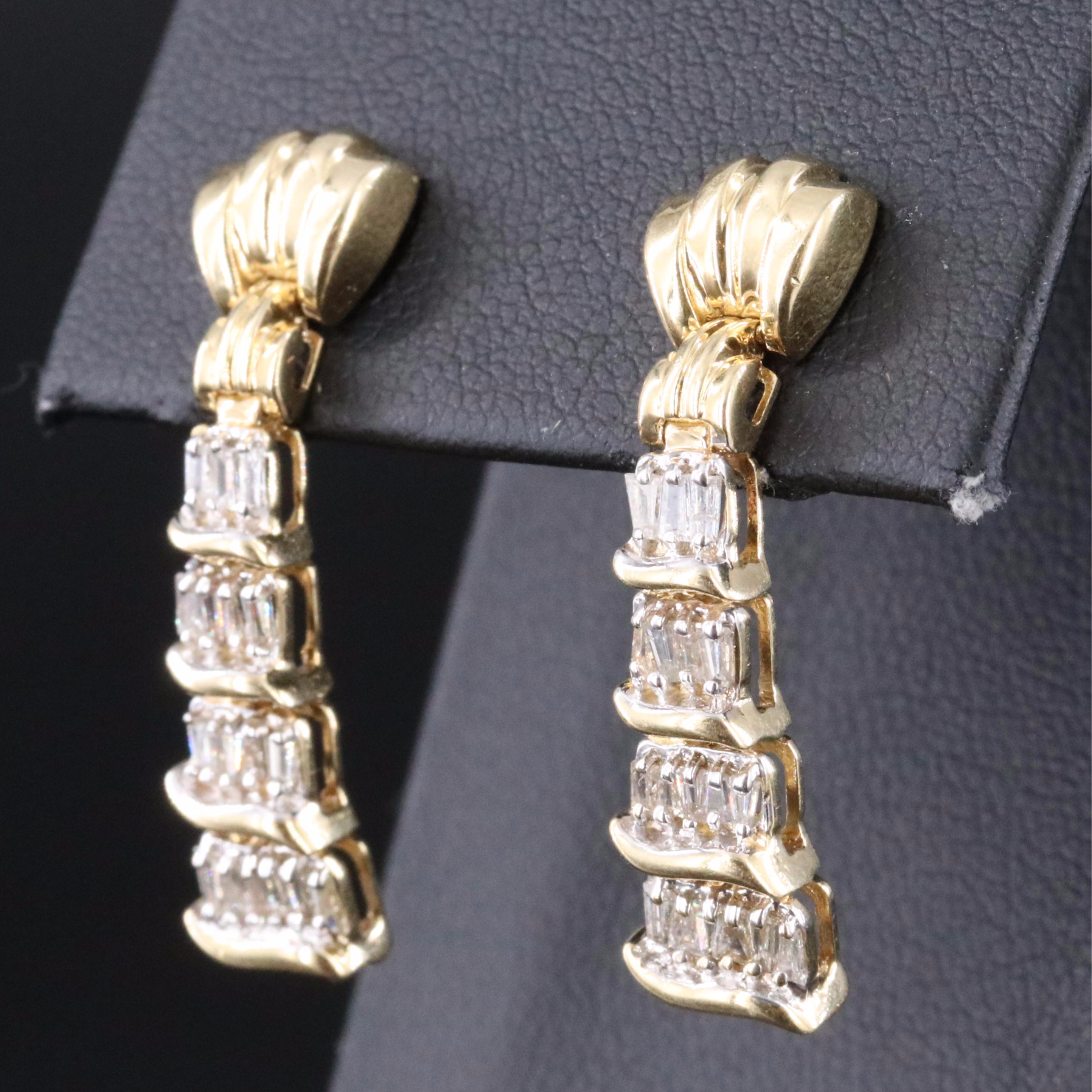 14K 0.94 CTW Diamond Drop Earrings