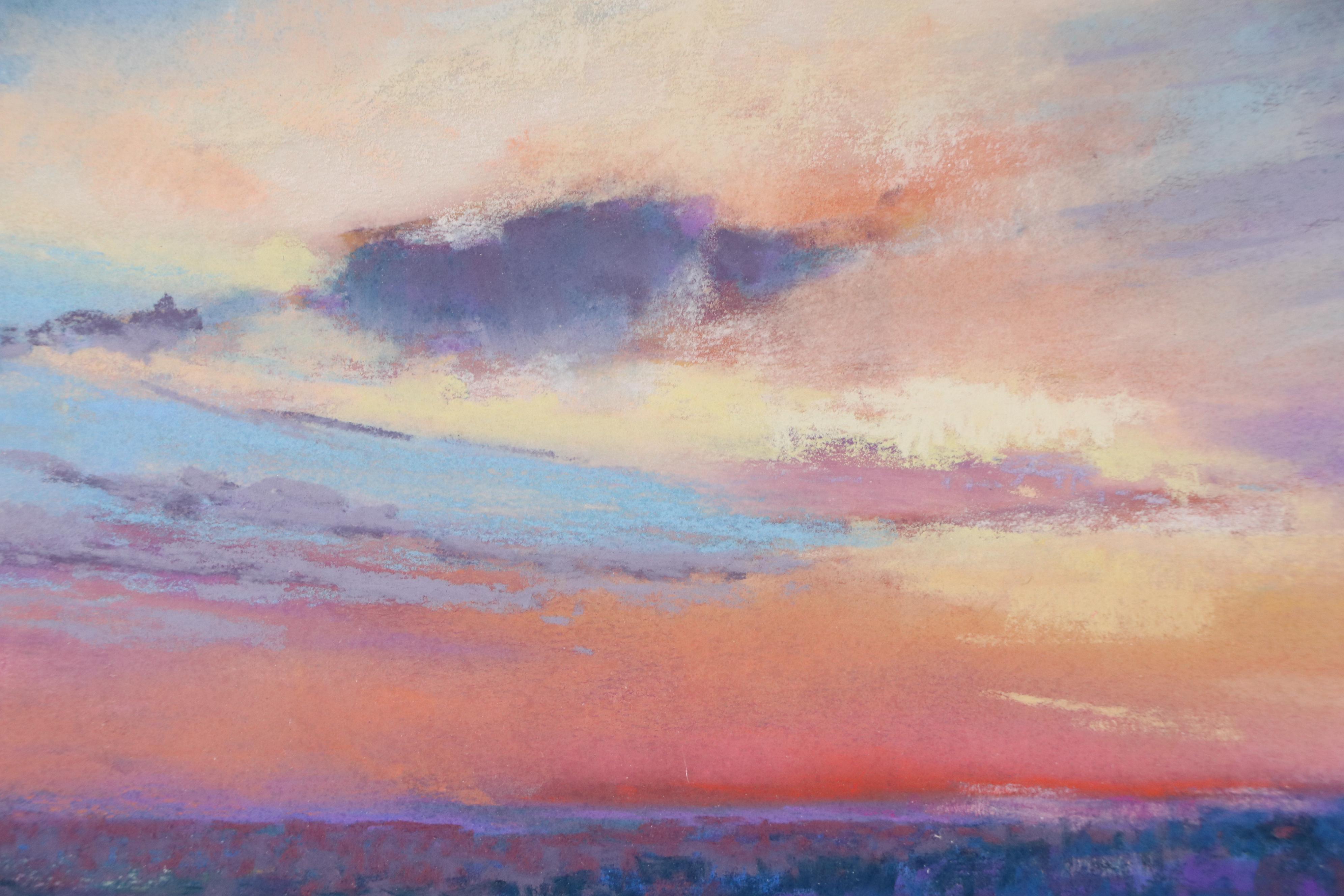 Sunset Landscape Pastel Drawing