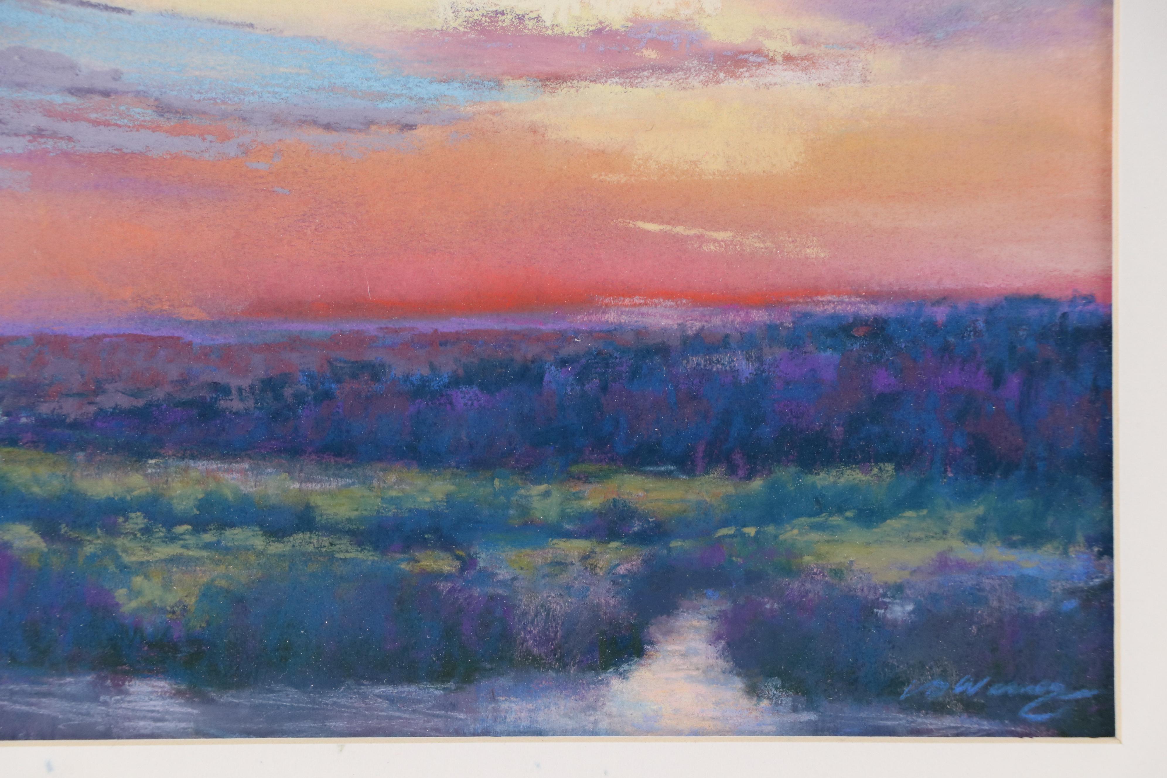 Sunset Landscape Pastel Drawing