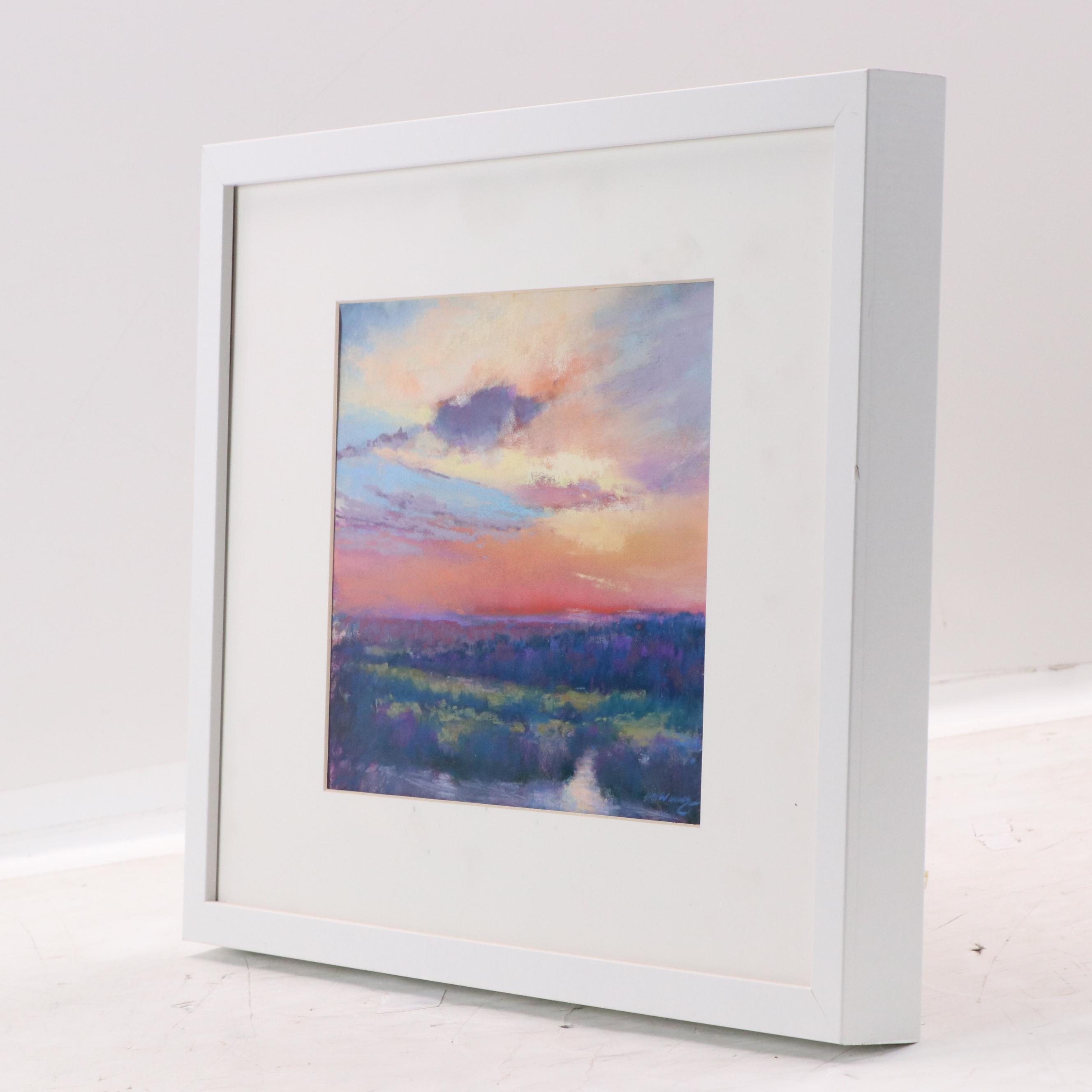Sunset Landscape Pastel Drawing