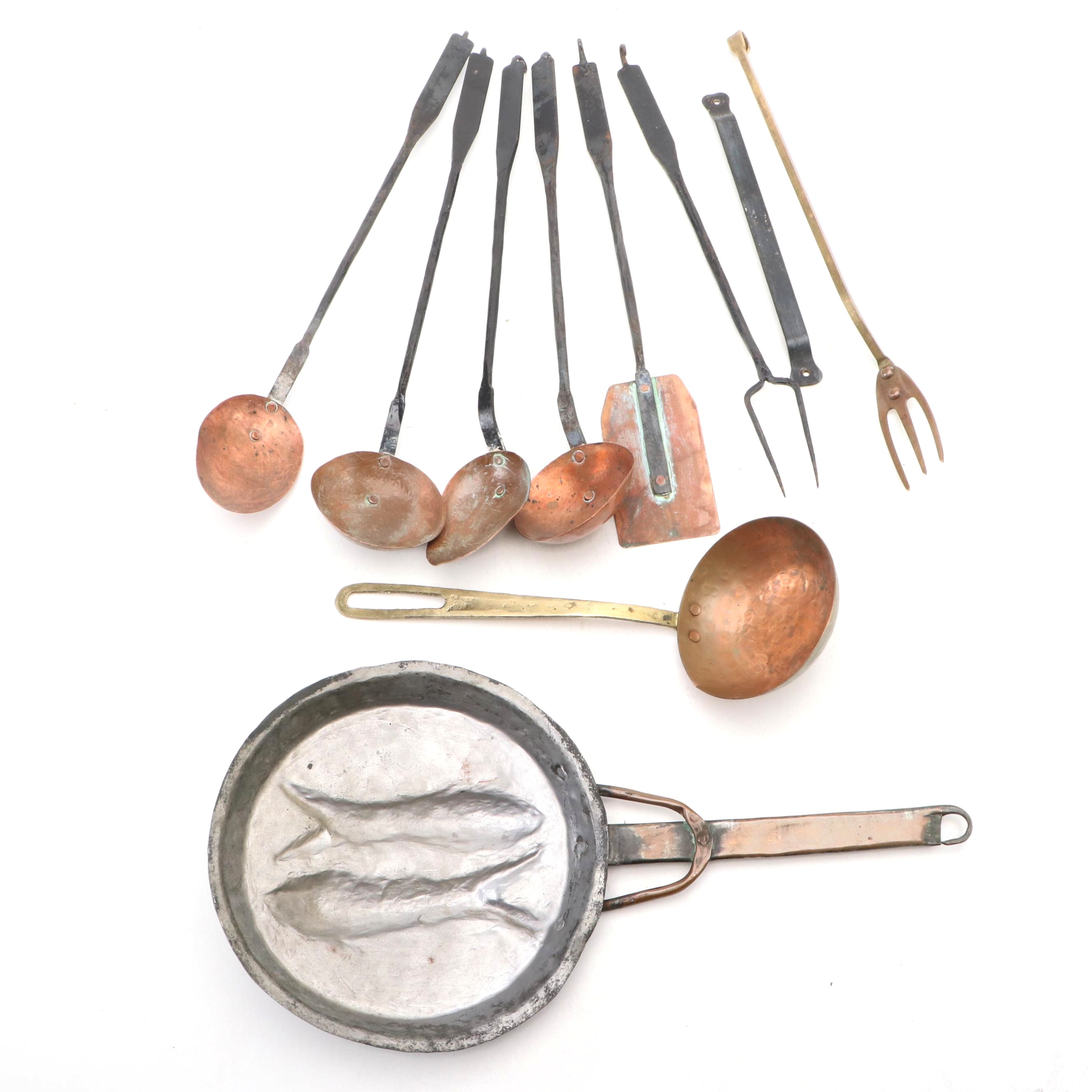 Hammered and Forged Copper and Brass Utensils and Pan