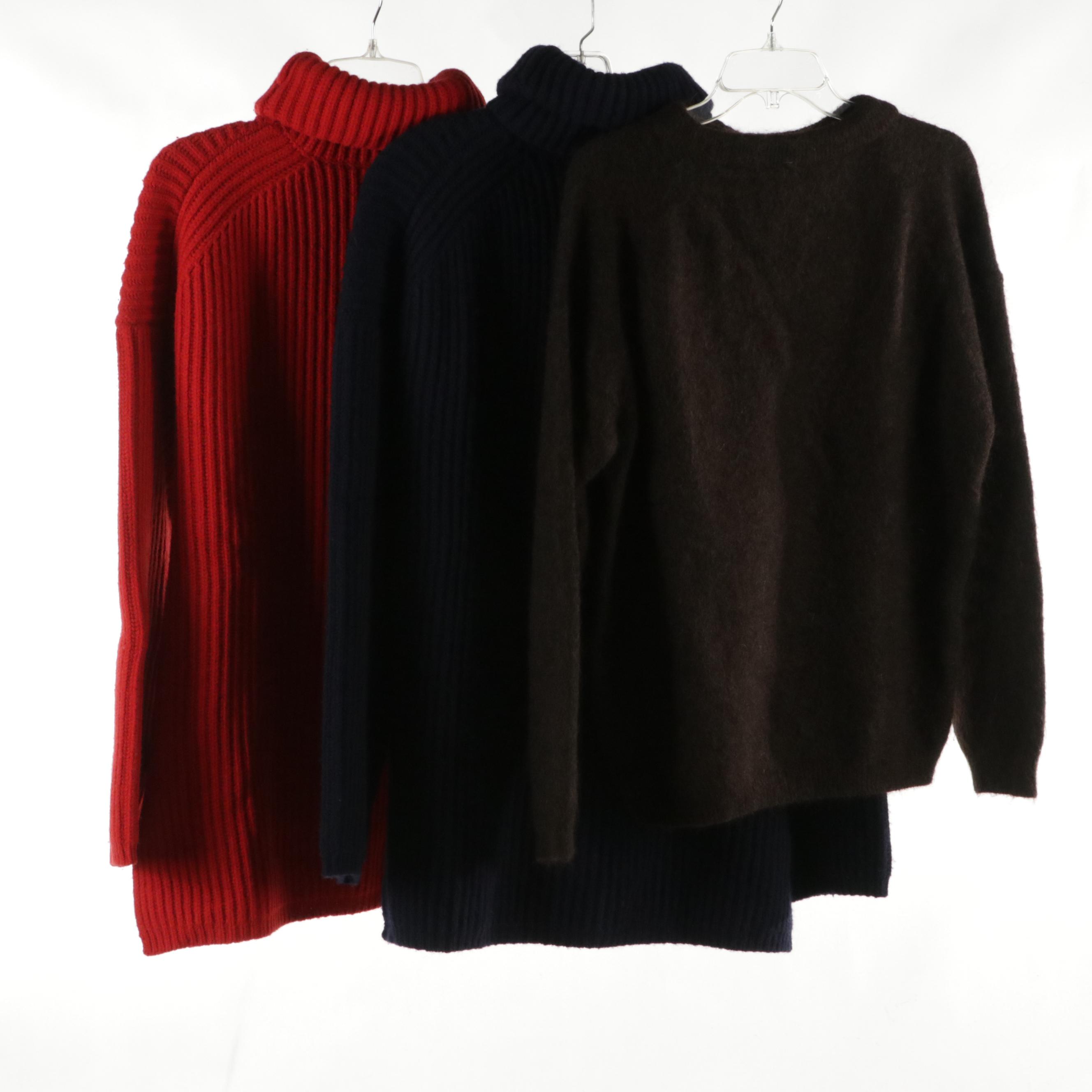 Acne Studios Oversized Chunky Knit Wool Turtlenecks and Knit Blend Pullover