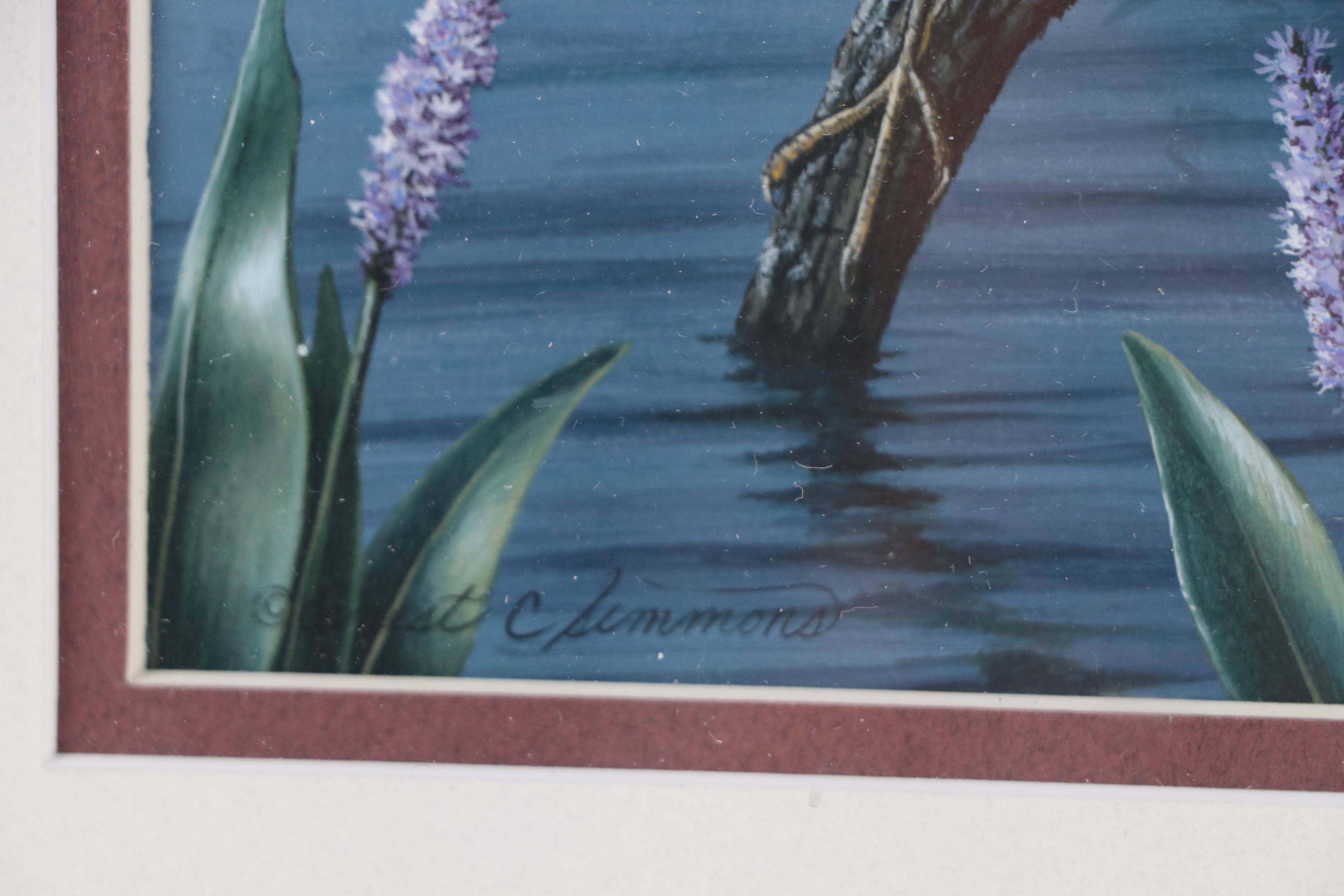 Ernest C. Simmons Acrylic Painting of Green Heron