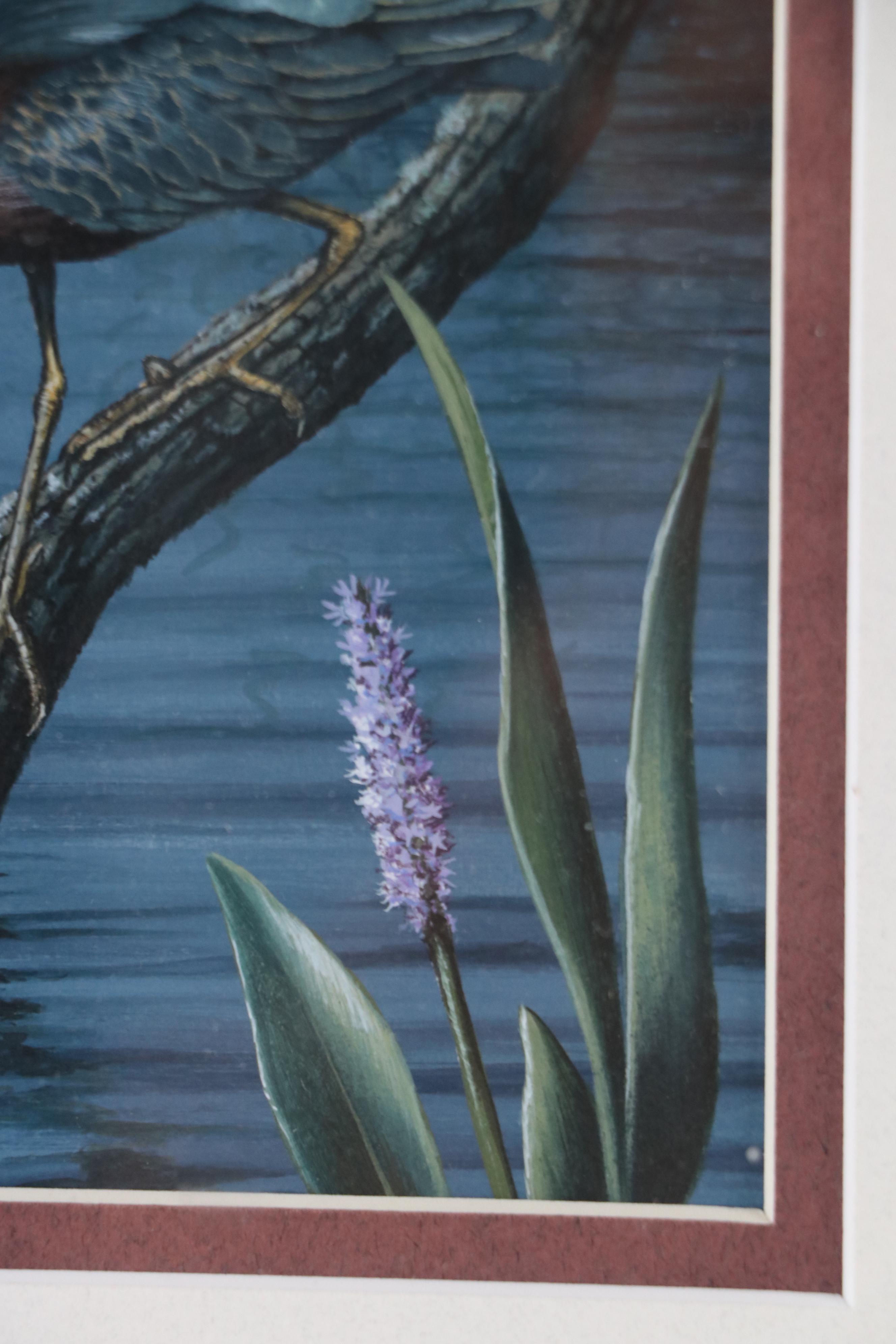 Ernest C. Simmons Acrylic Painting of Green Heron