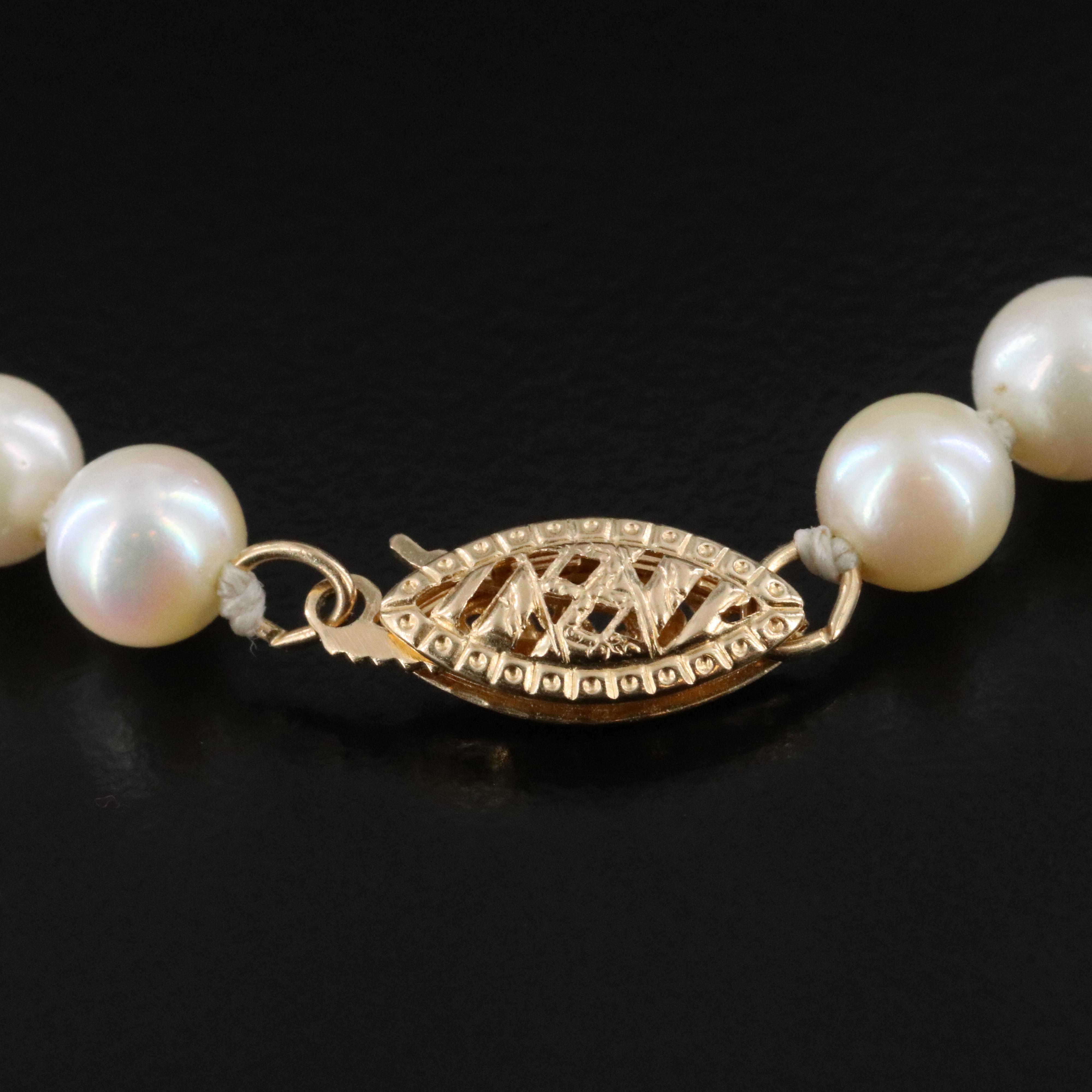 Pearl Necklace with 14K Clasp