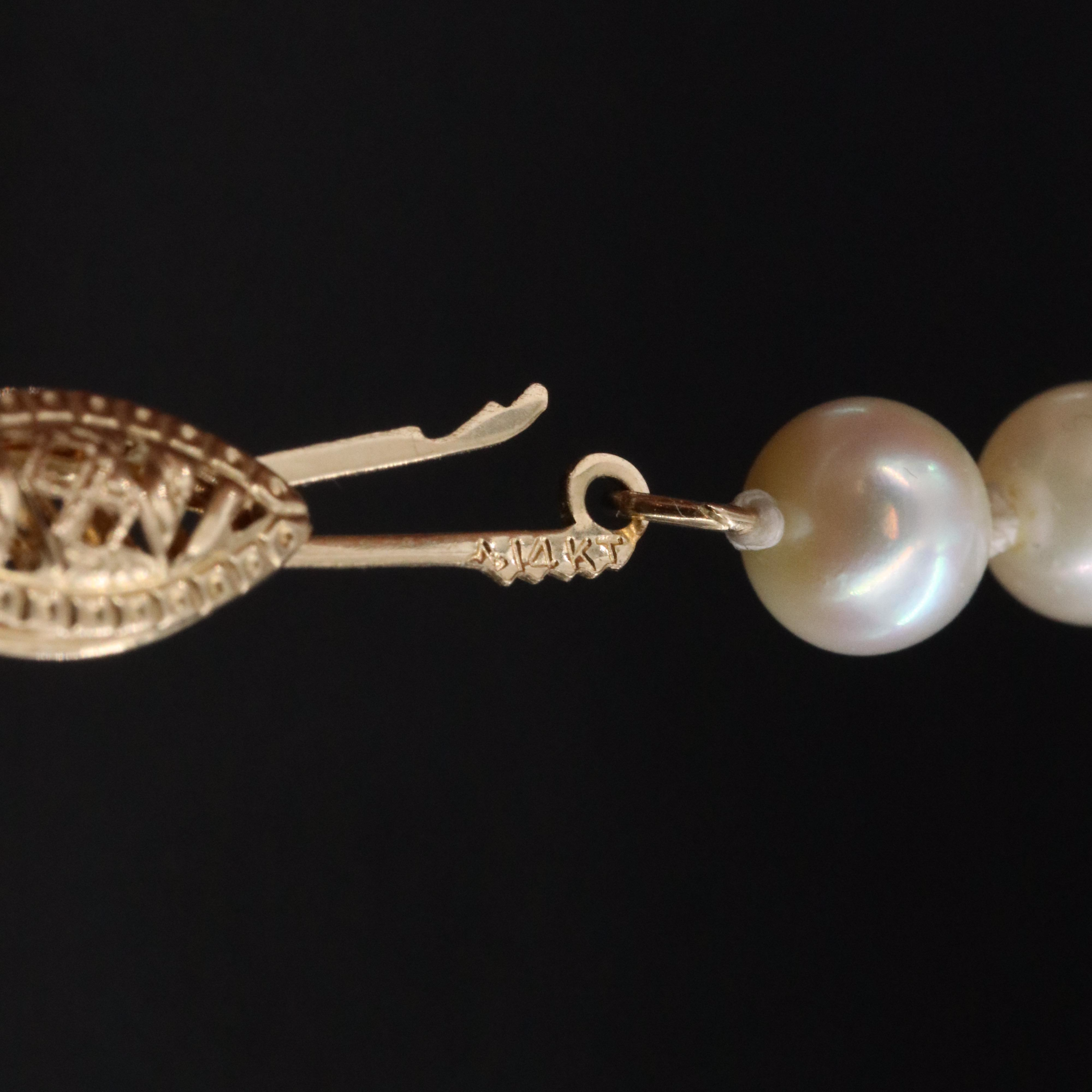 Pearl Necklace with 14K Clasp