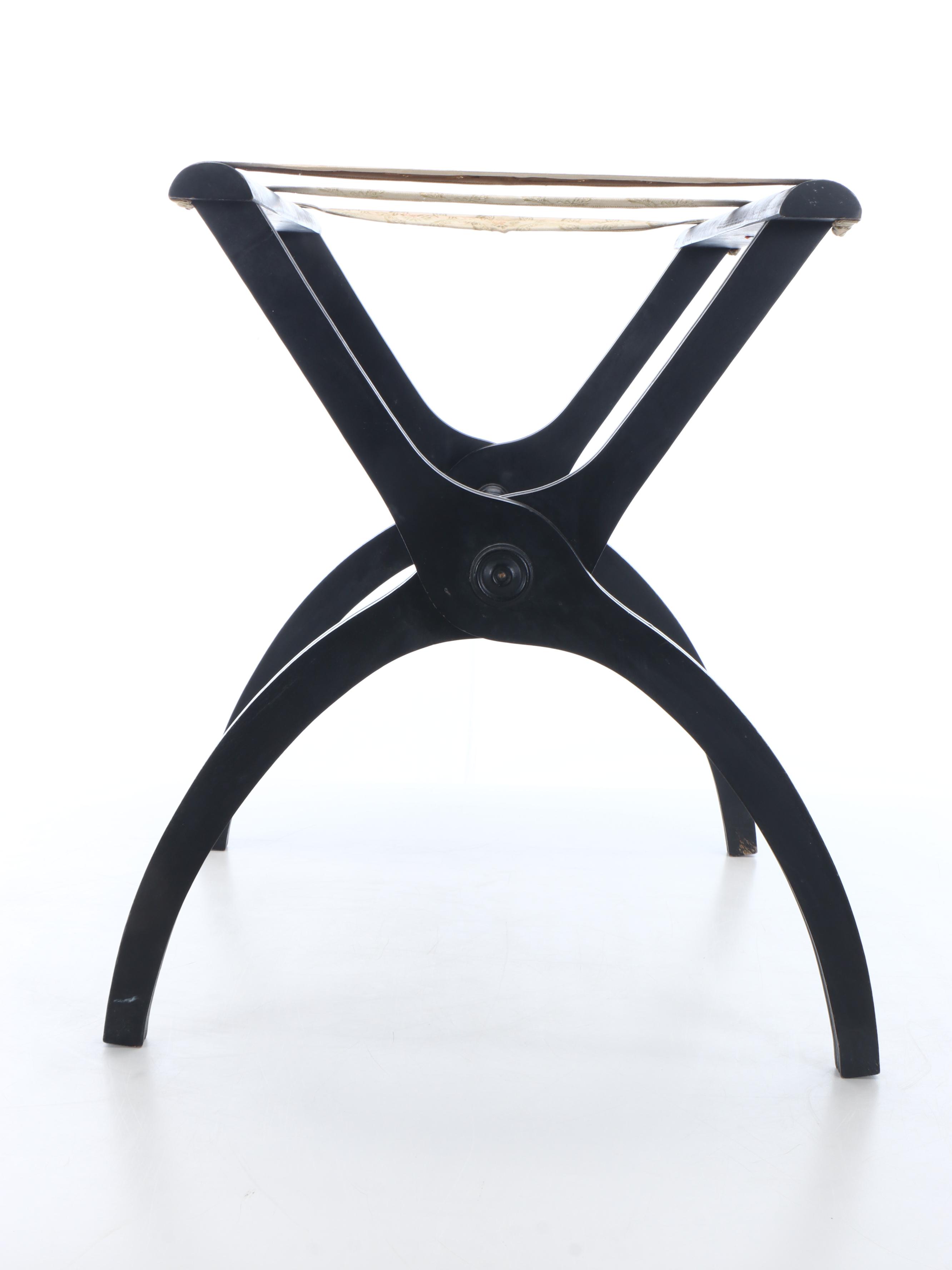 Regency Style Ebonized Wood Luggage Stand, Mid to Late 20th Century