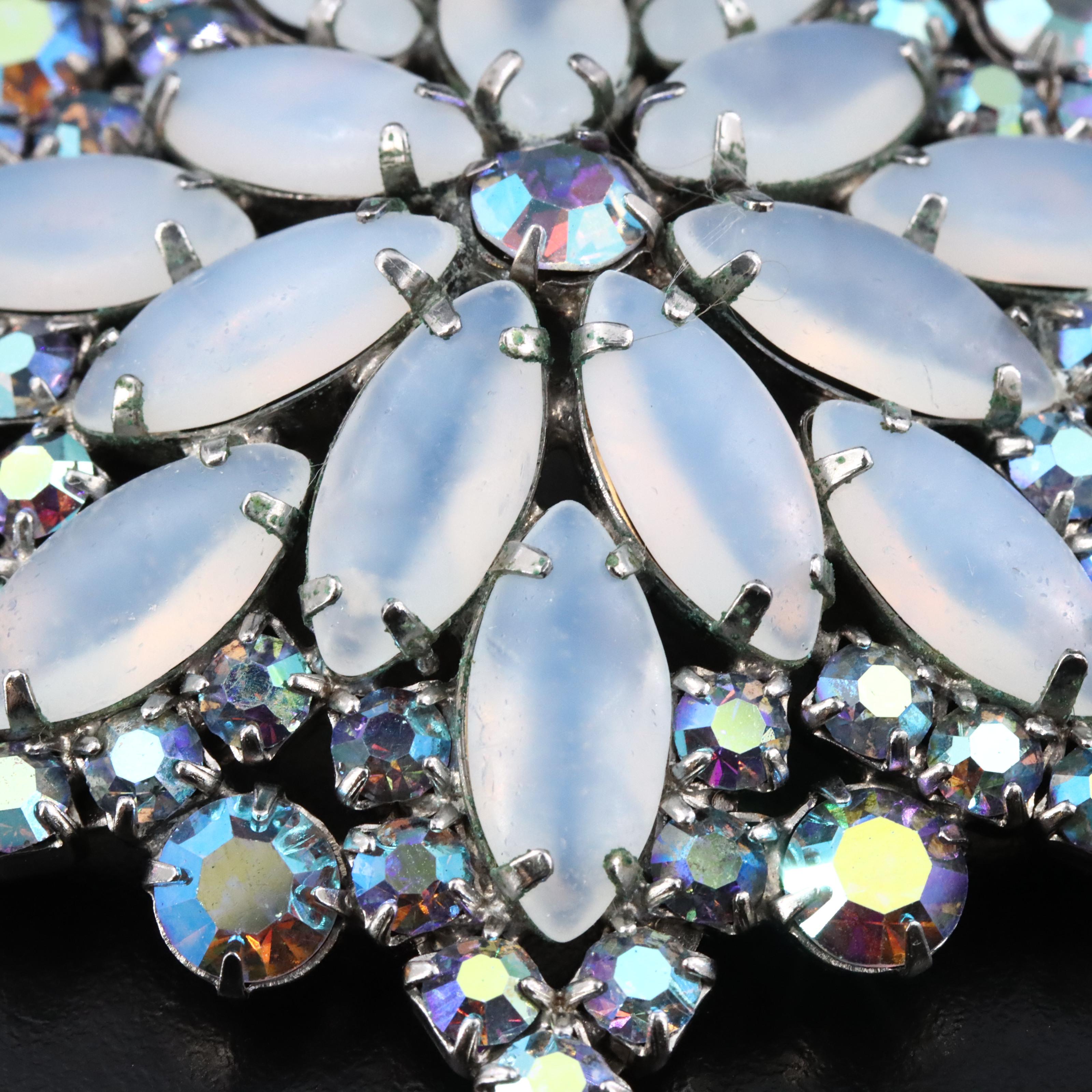 Vintage Brooch Featuring Aurora Borealis Rhinestones