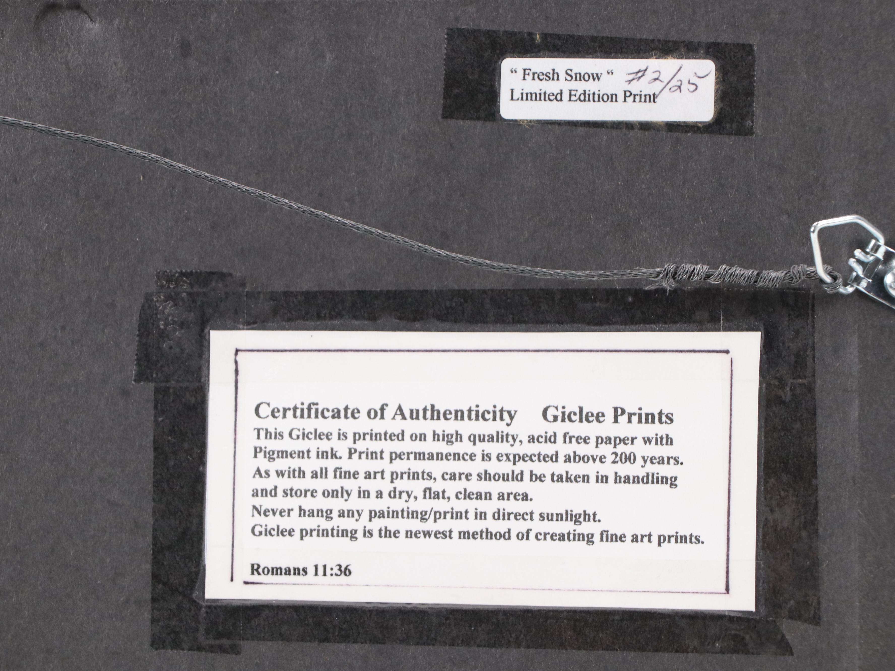 Joyce Steele Winter Landscape Giclée "Fresh Snow"