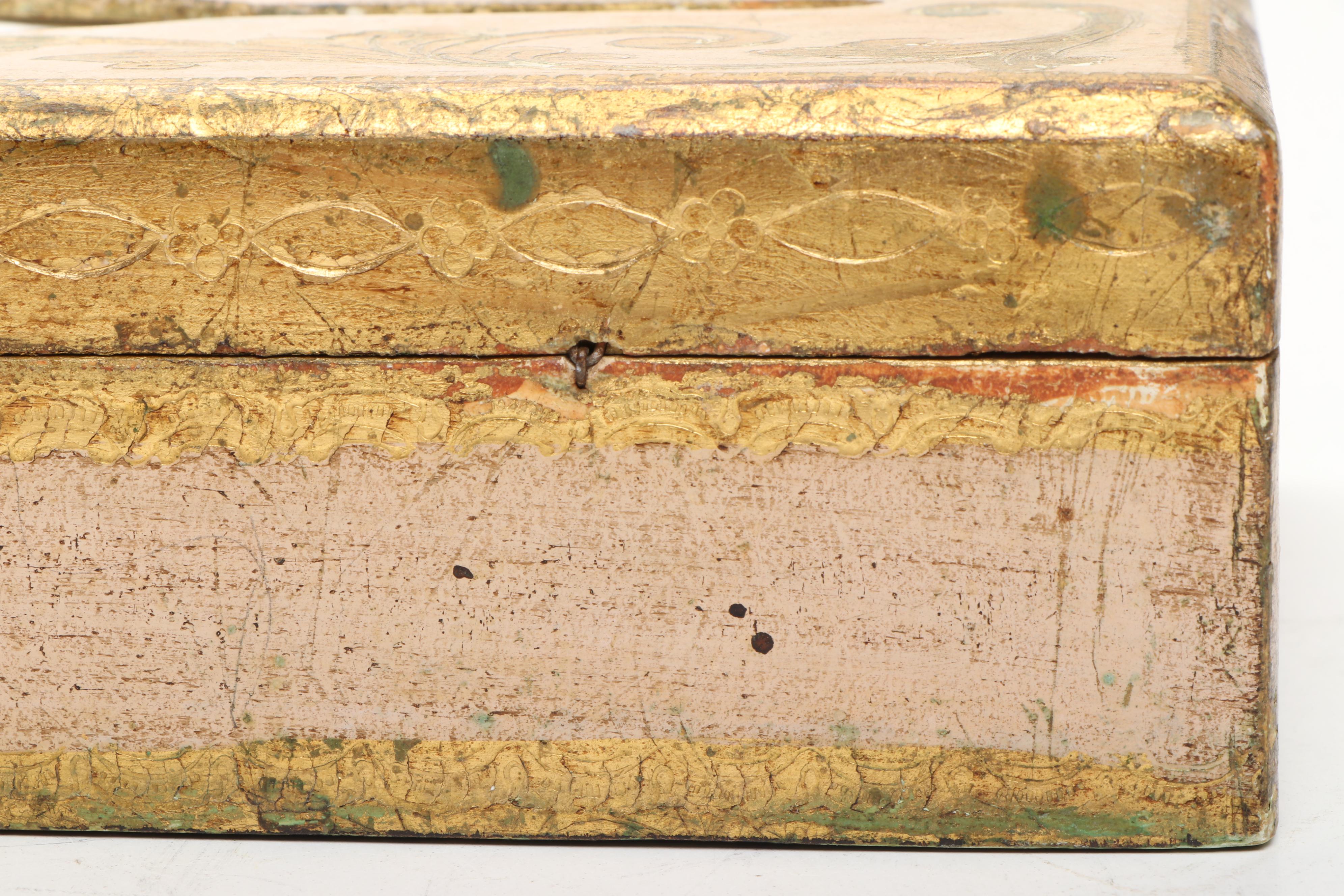 Giltwood Tissue Box Covers with Painted Wooden Box