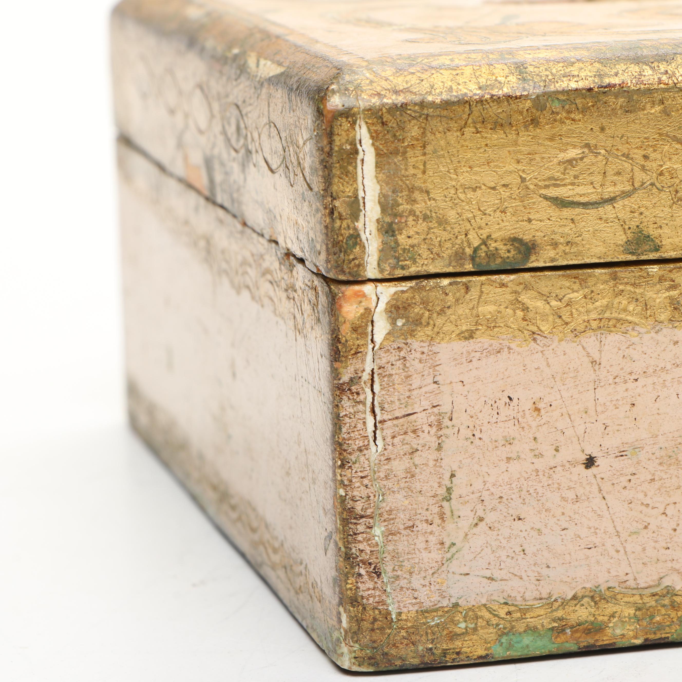 Giltwood Tissue Box Covers with Painted Wooden Box