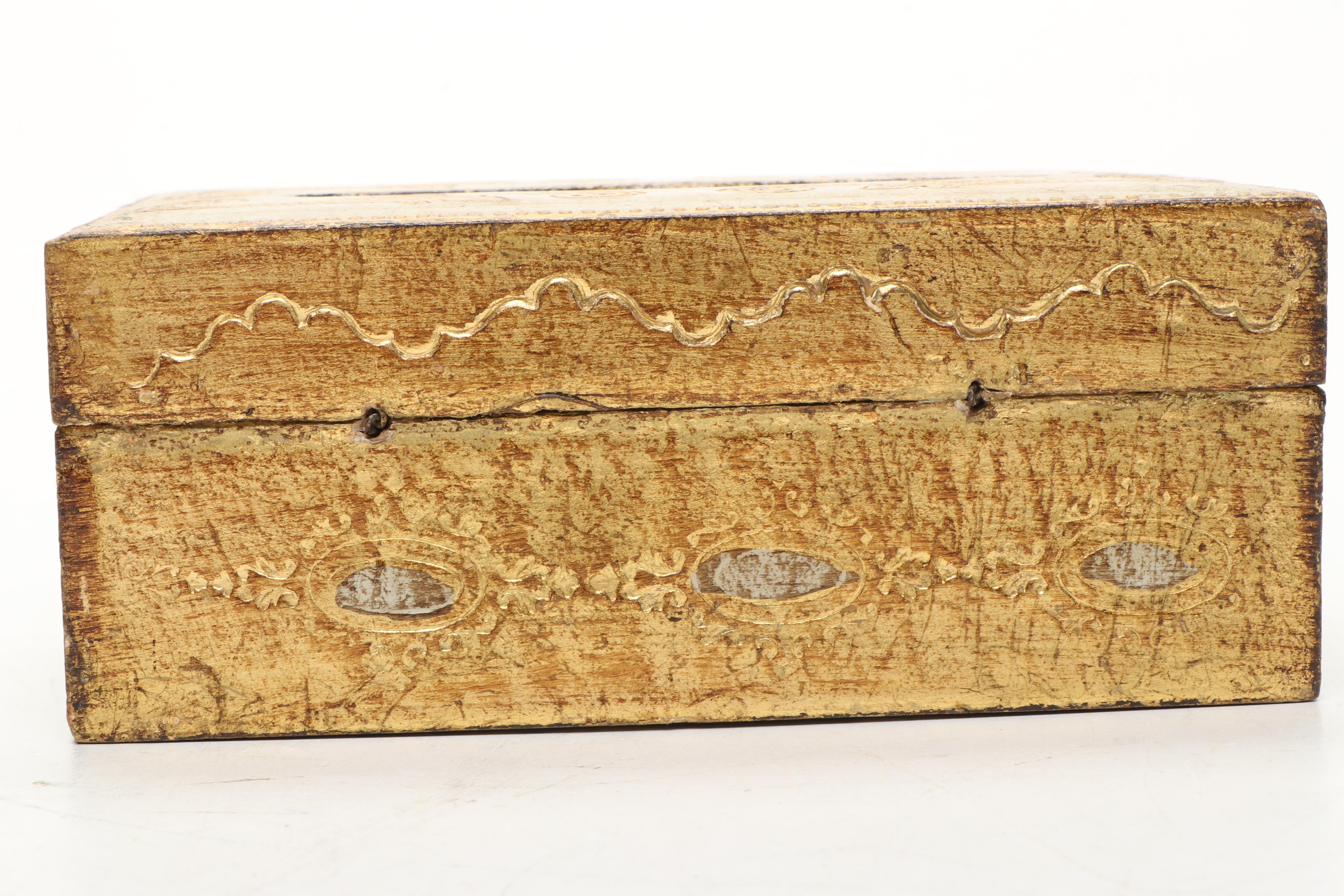Giltwood Tissue Box Covers with Painted Wooden Box