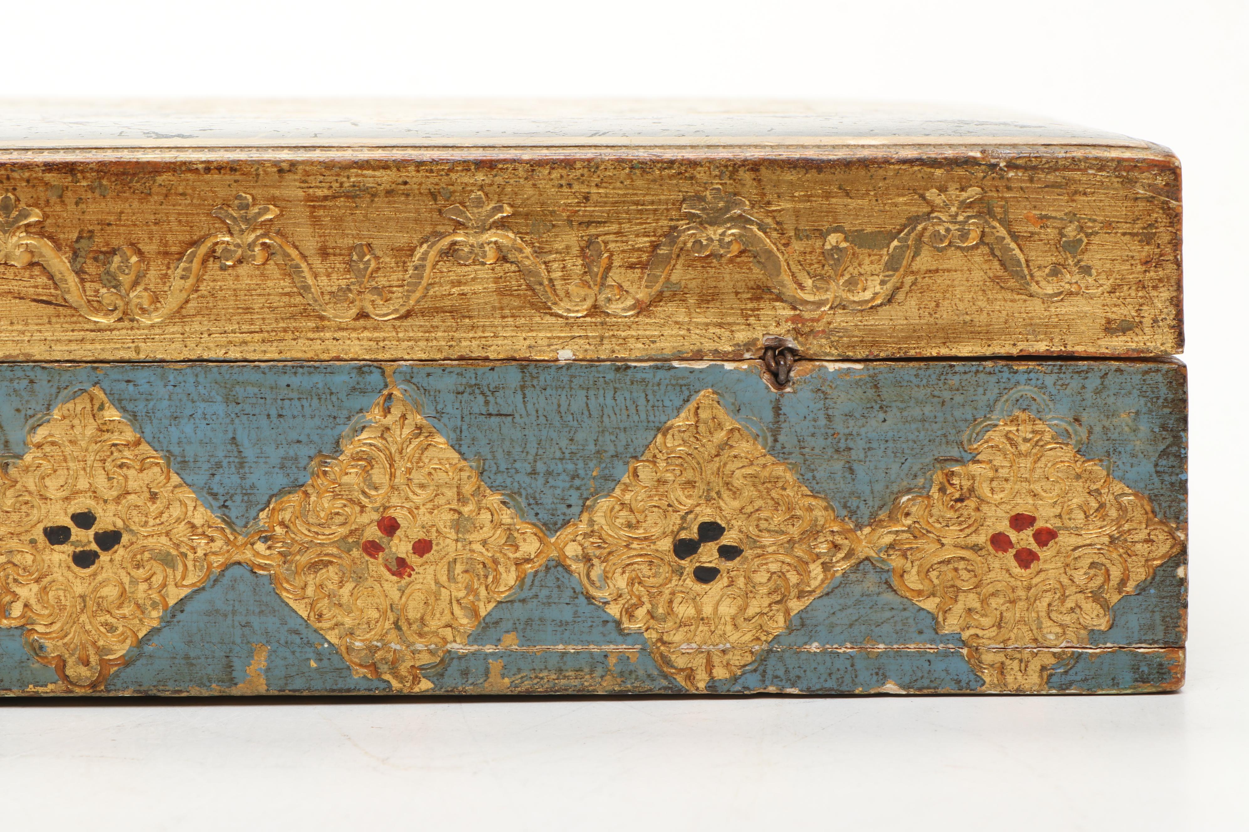 Giltwood Tissue Box Covers with Painted Wooden Box