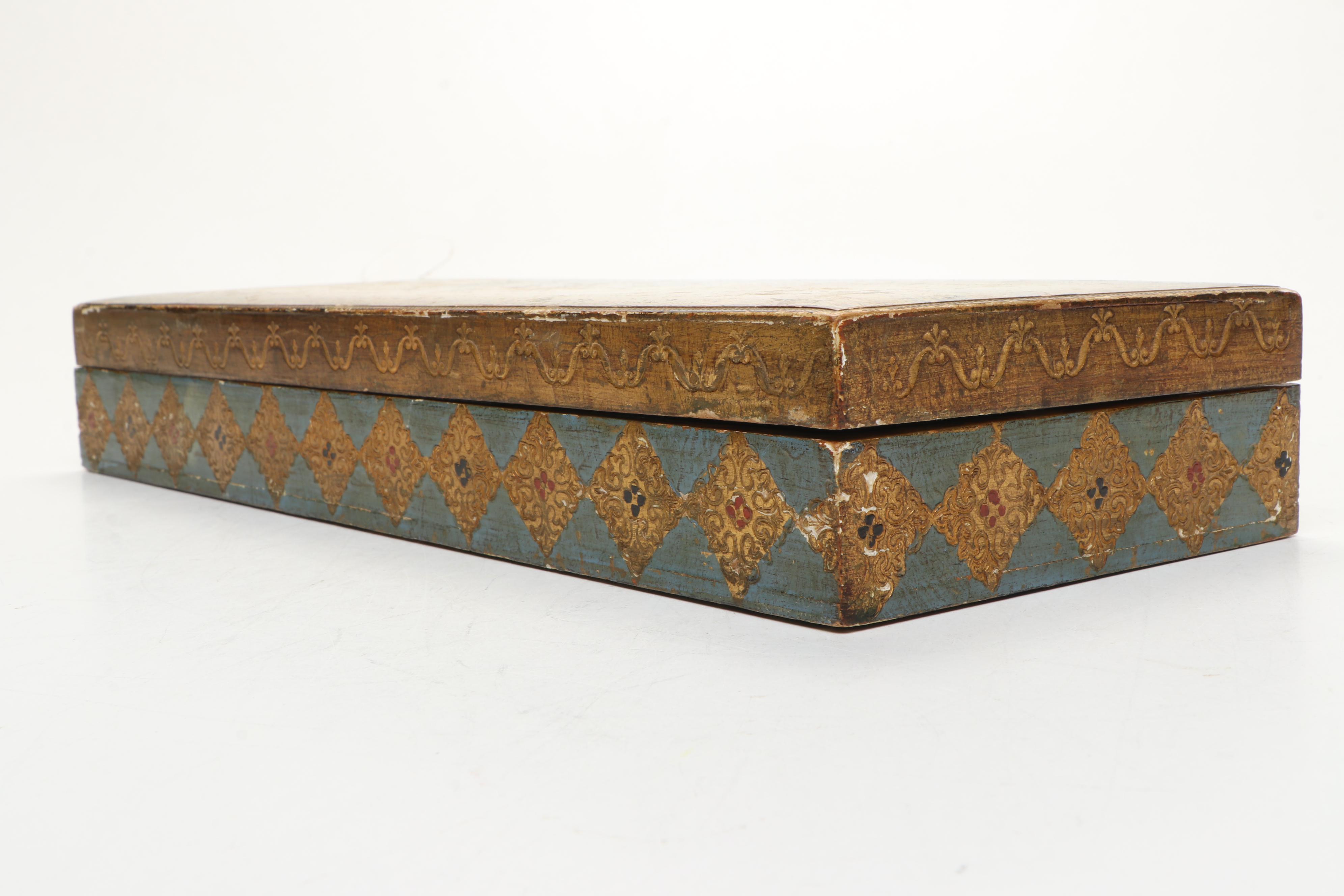 Giltwood Tissue Box Covers with Painted Wooden Box