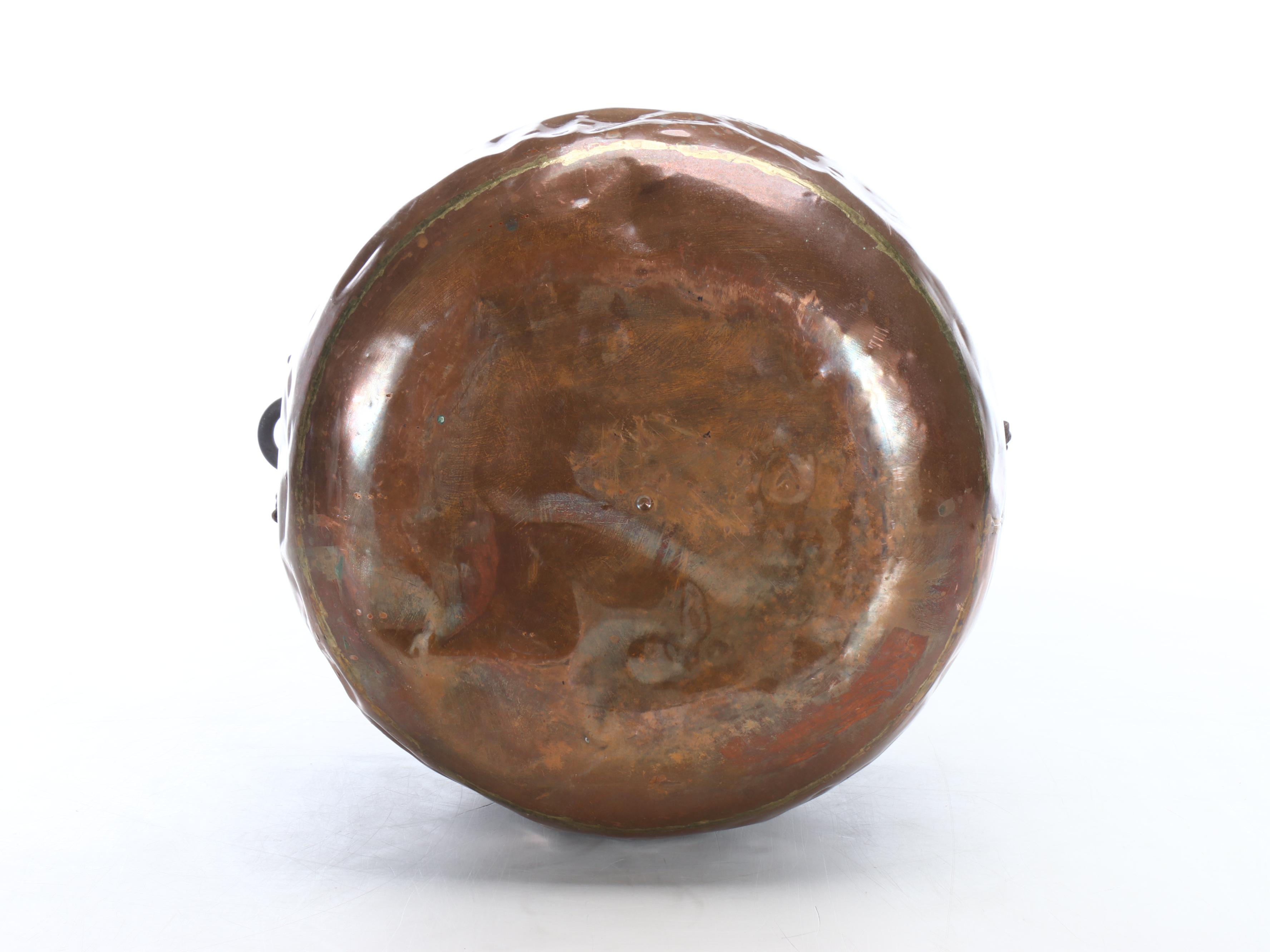 Copper and Cast Iron Handled Hearth Cauldron