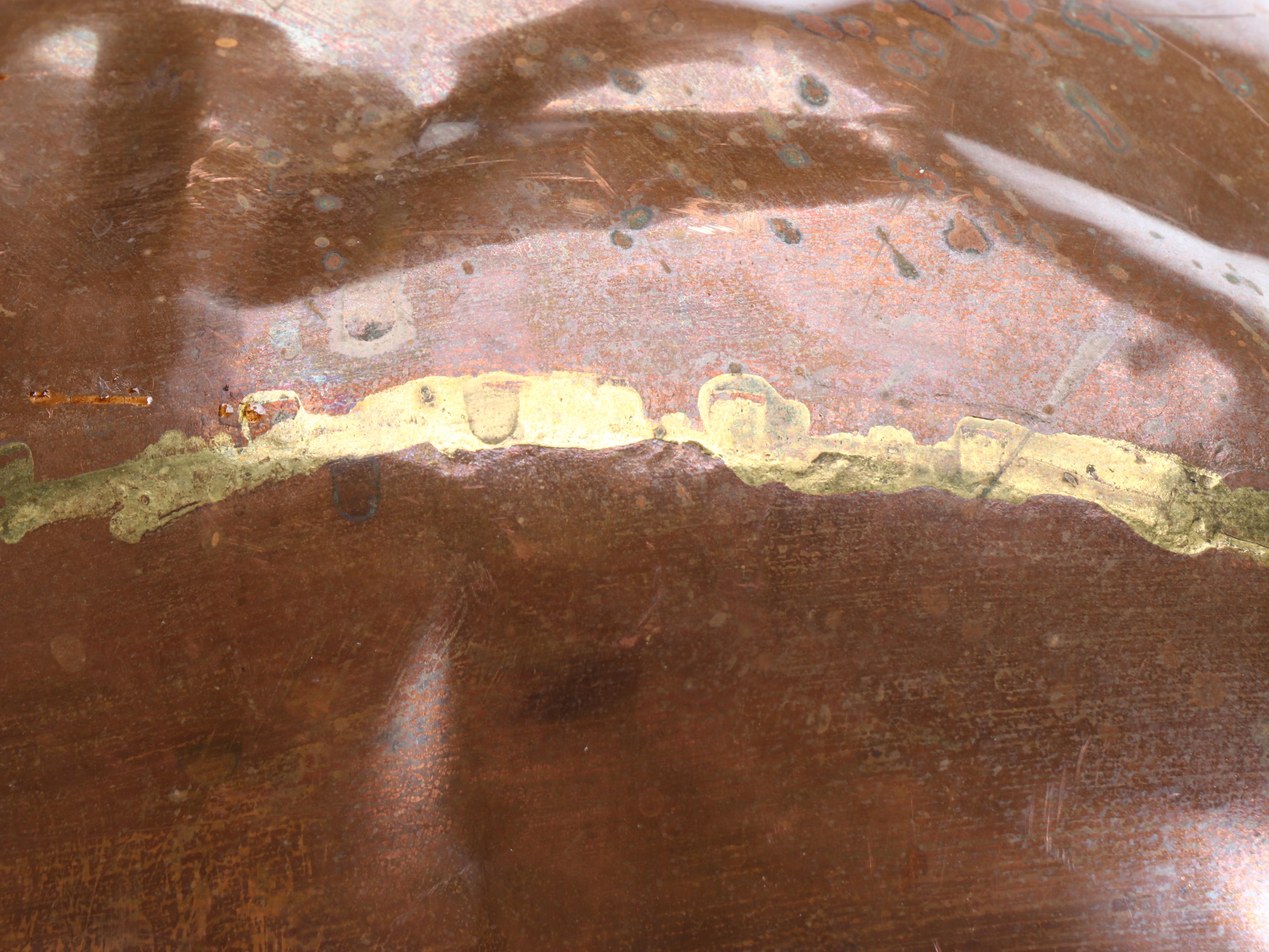 Copper and Cast Iron Handled Hearth Cauldron