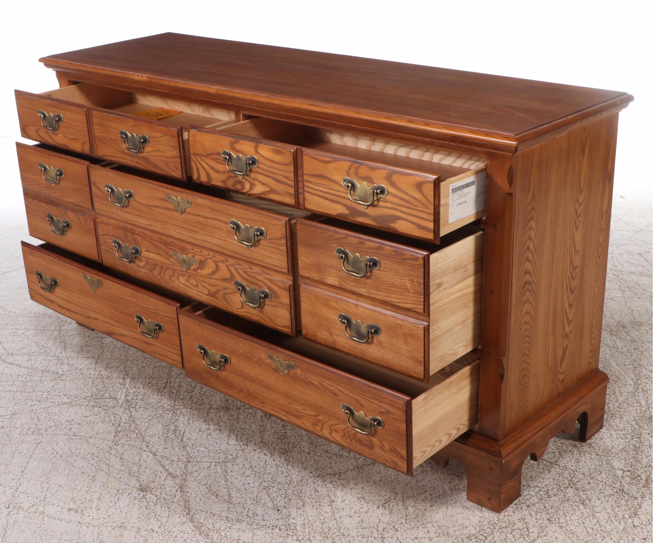 Durham Furniture Oak Triple Dresser